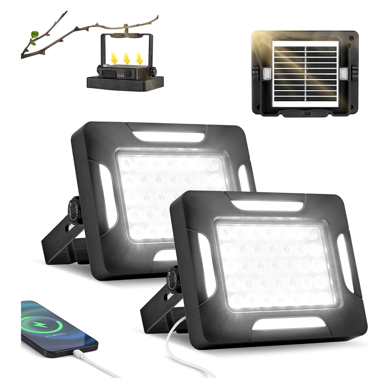 Luz de Camping LED Solar Berzfasa 2000LM IP67 5 Modos