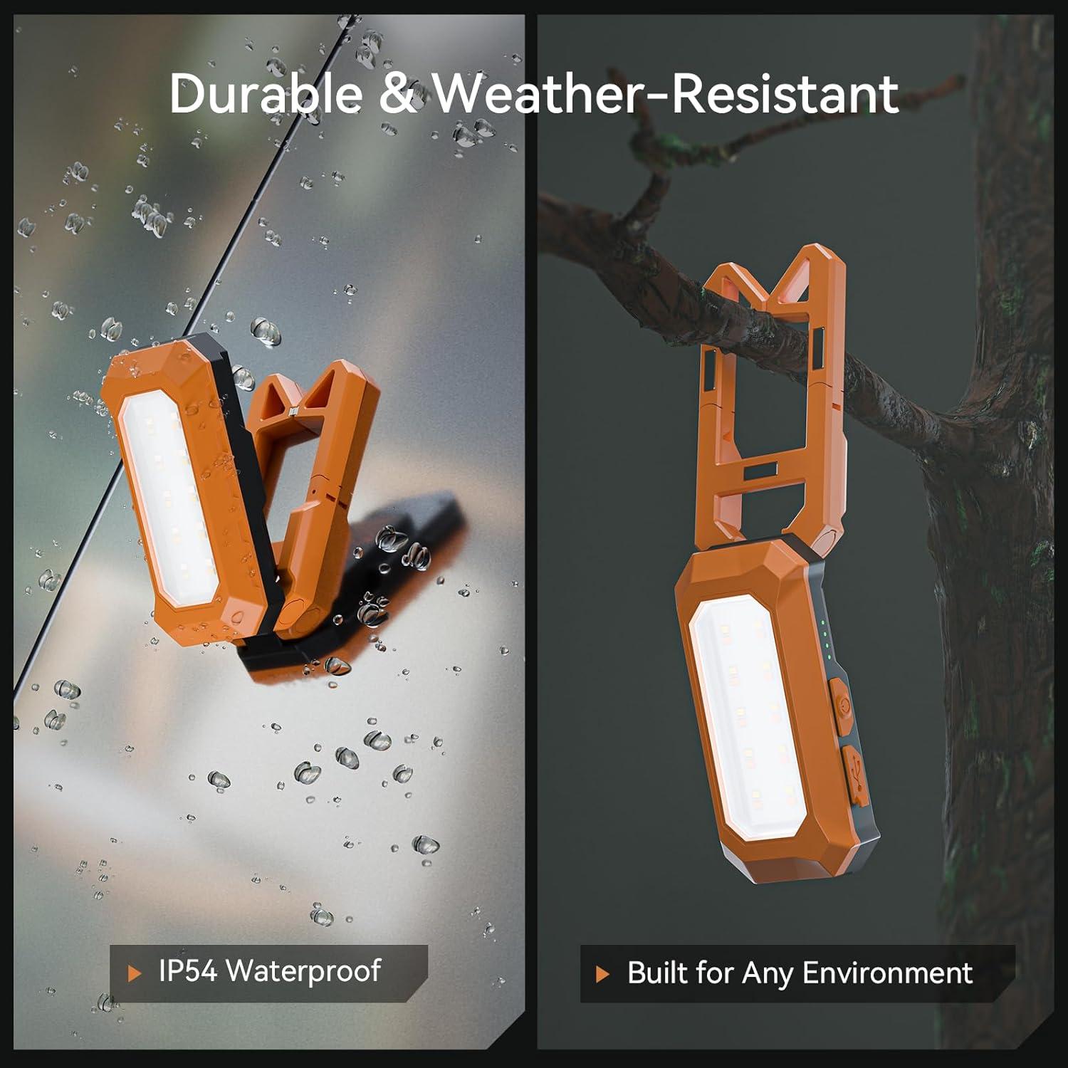 Luz de Trabajo LED Recargable TEVOLE TC2 500 Lúmenes IP54