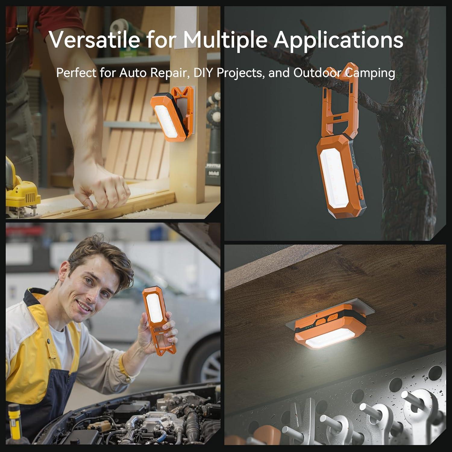 Luz de Trabajo LED Recargable TEVOLE TC2 500 Lúmenes IP54