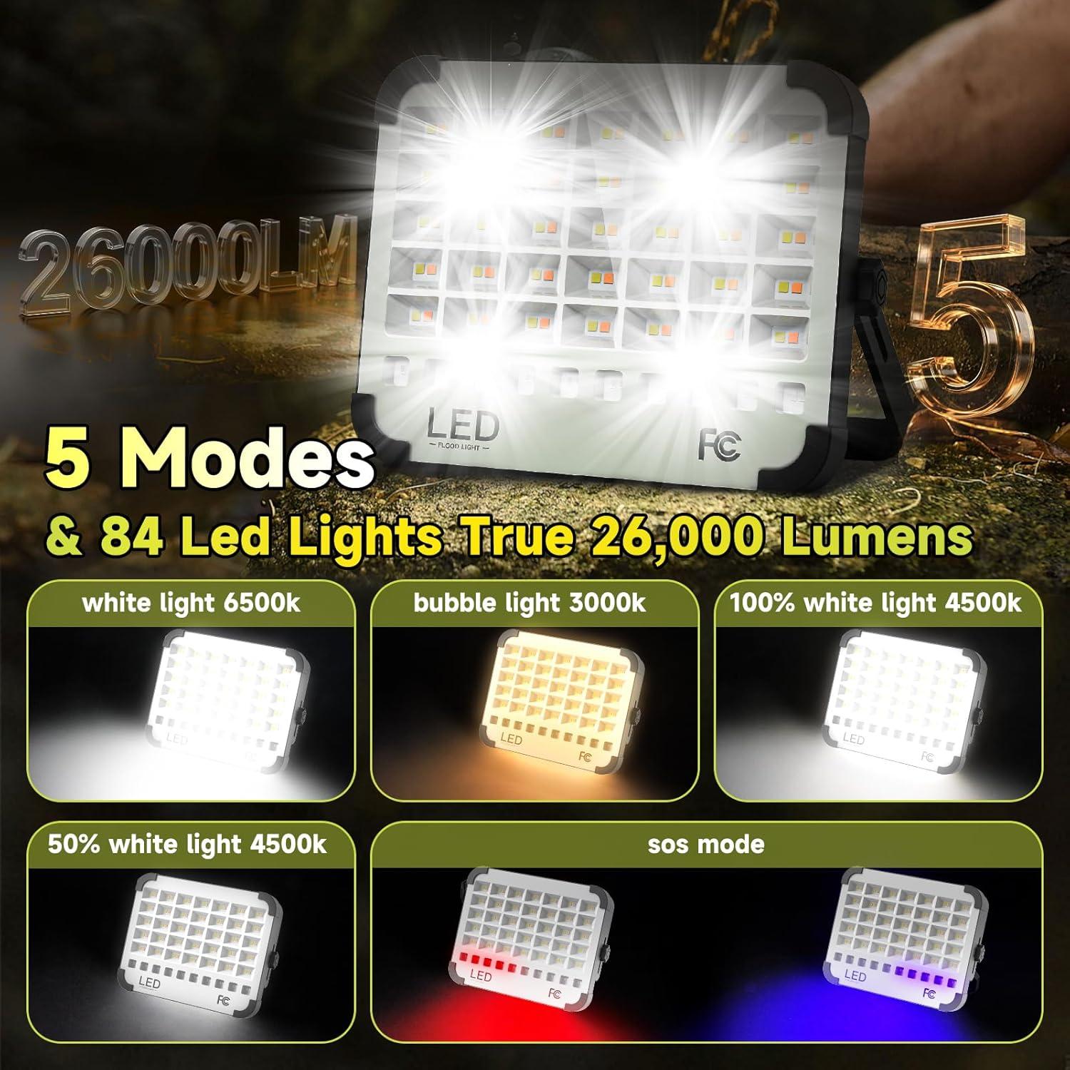 Luz de Trabajo Solar LED 300W Sinear 26000LM IP66 Recargable