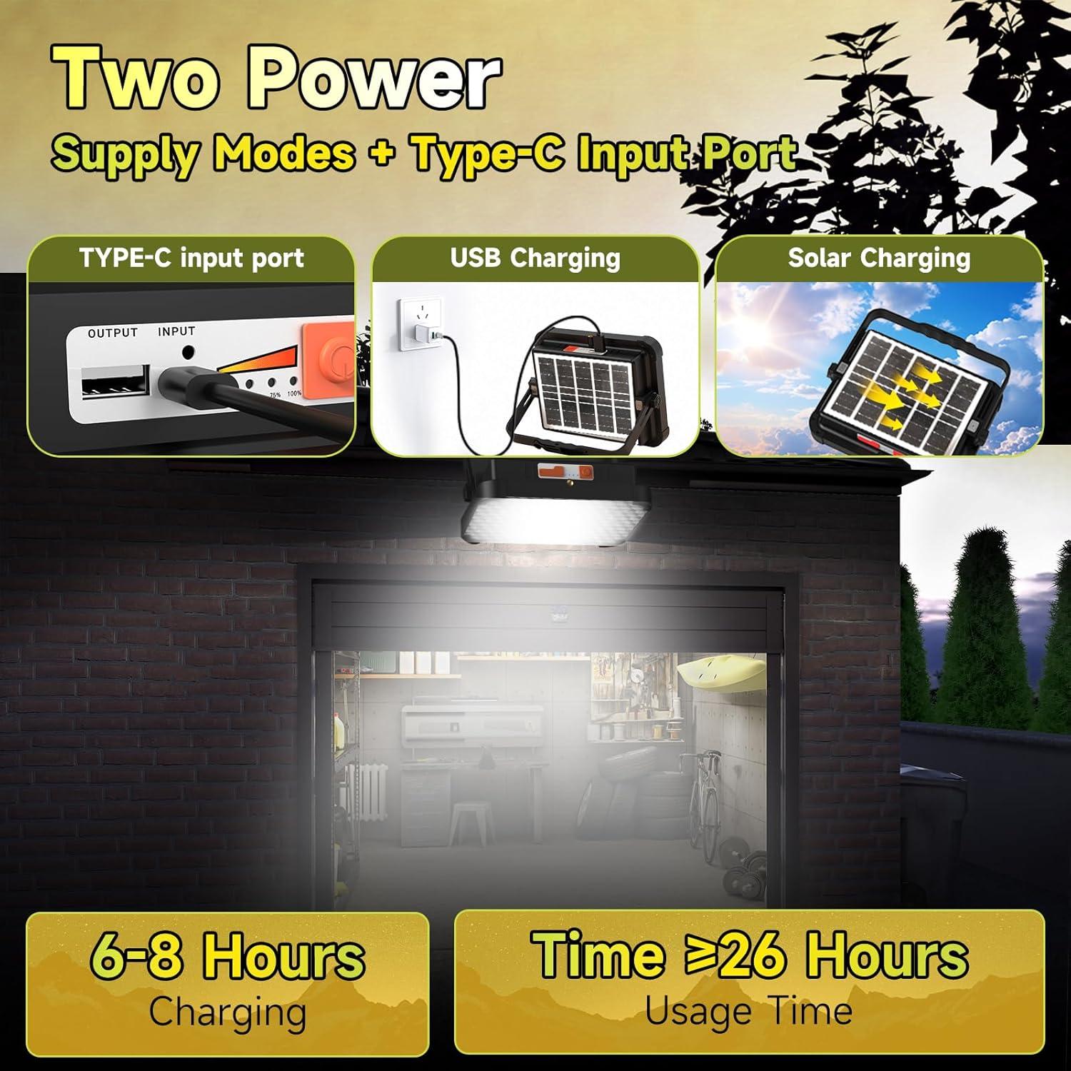 Luz de Trabajo Solar LED 300W Sinear 26000LM IP66 Recargable