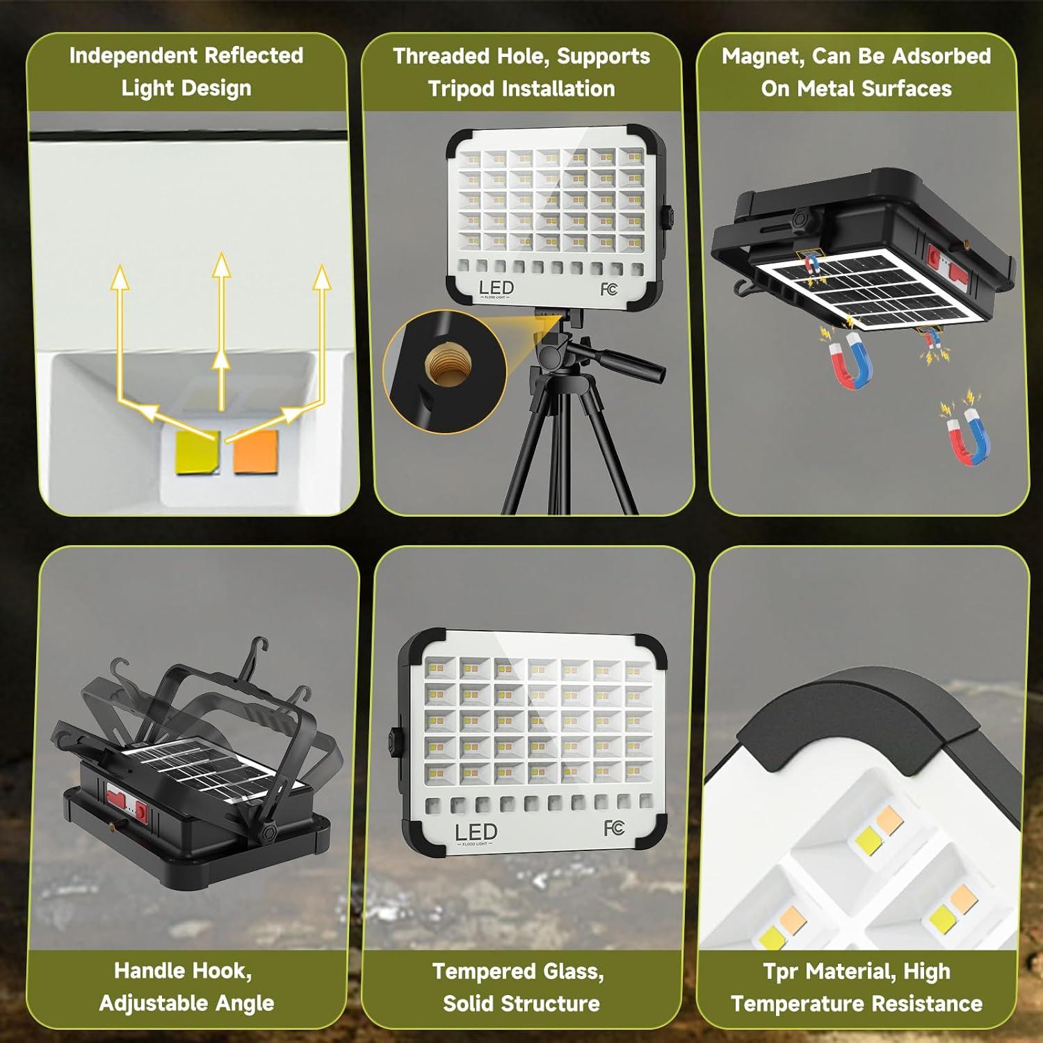 Luz de Trabajo Solar LED 300W Sinear 26000LM IP66 Recargable
