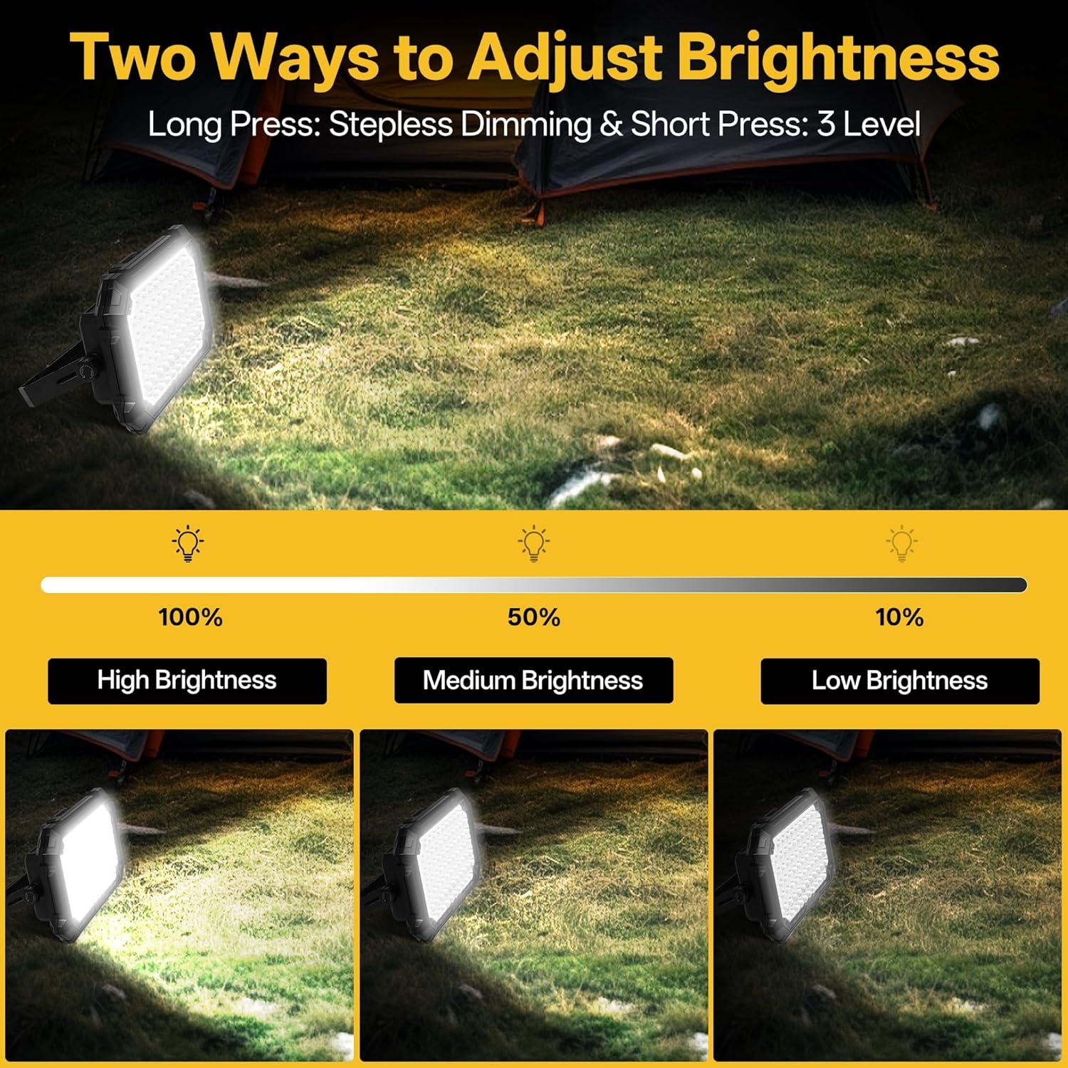 Linterna LED Recargable 12000mAh 10000LM IP65 para Camping