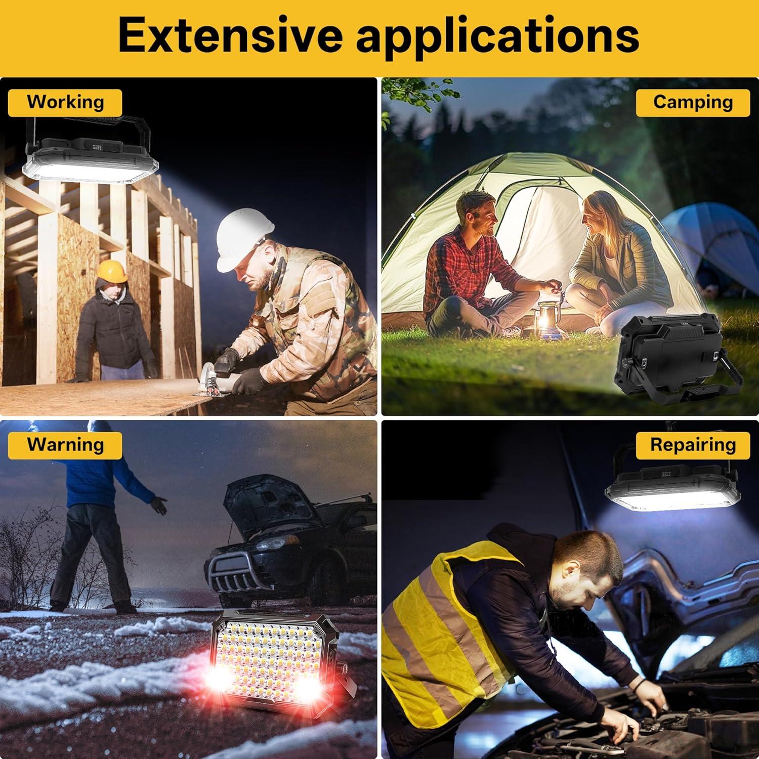 Linterna LED Recargable 12000mAh 10000LM IP65 para Camping