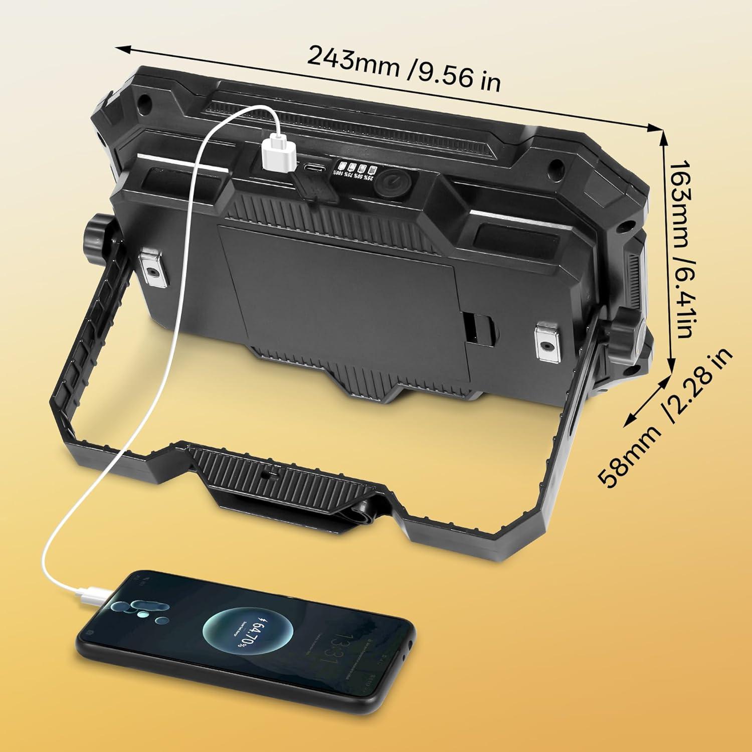 Linterna LED Recargable 12000mAh 10000LM IP65 para Camping