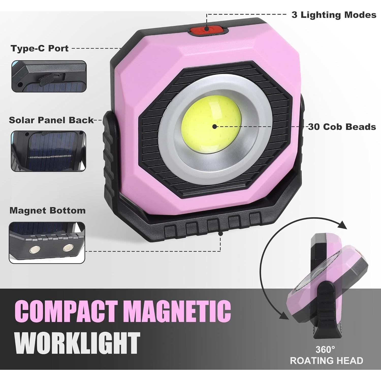 Luz de Trabajo Solar LED SEAMGAIC 500LM Inalámbrica 2 Paquete