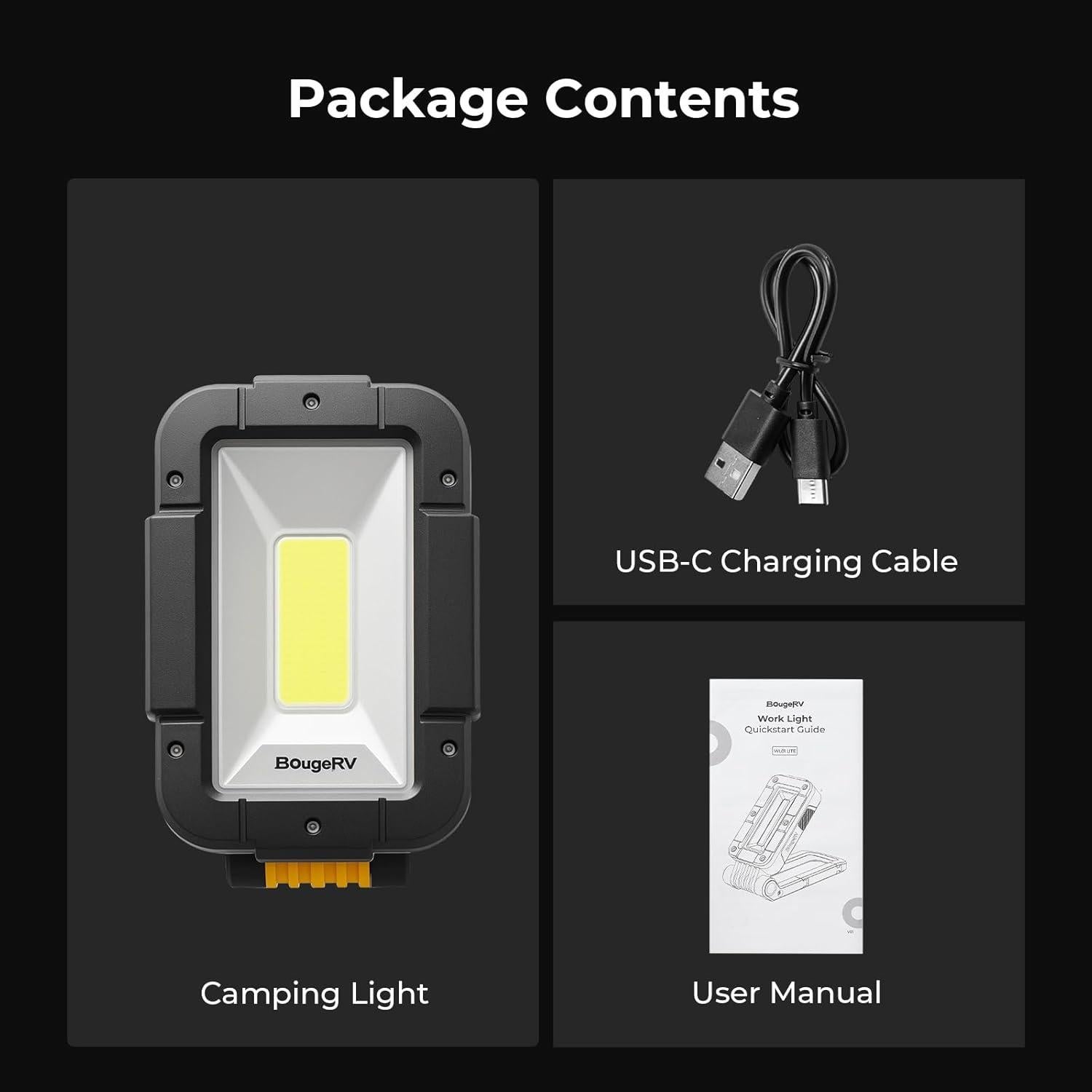 Luz de Trabajo BougeRV WL01 PRO 1500 Lúmenes LED Recargable