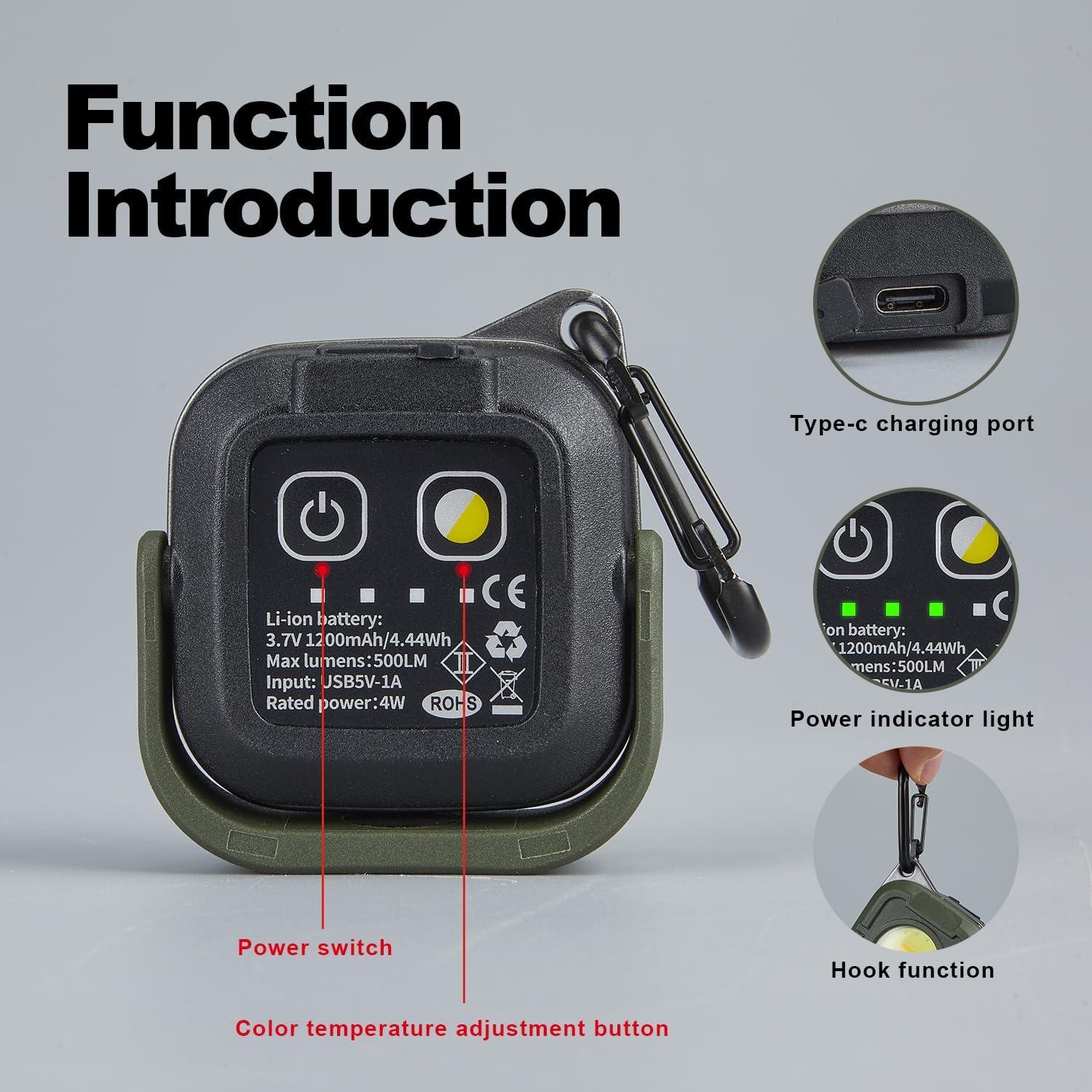 Luz de Trabajo LED Portátil SUNREI C500 Verde Militar 500LM