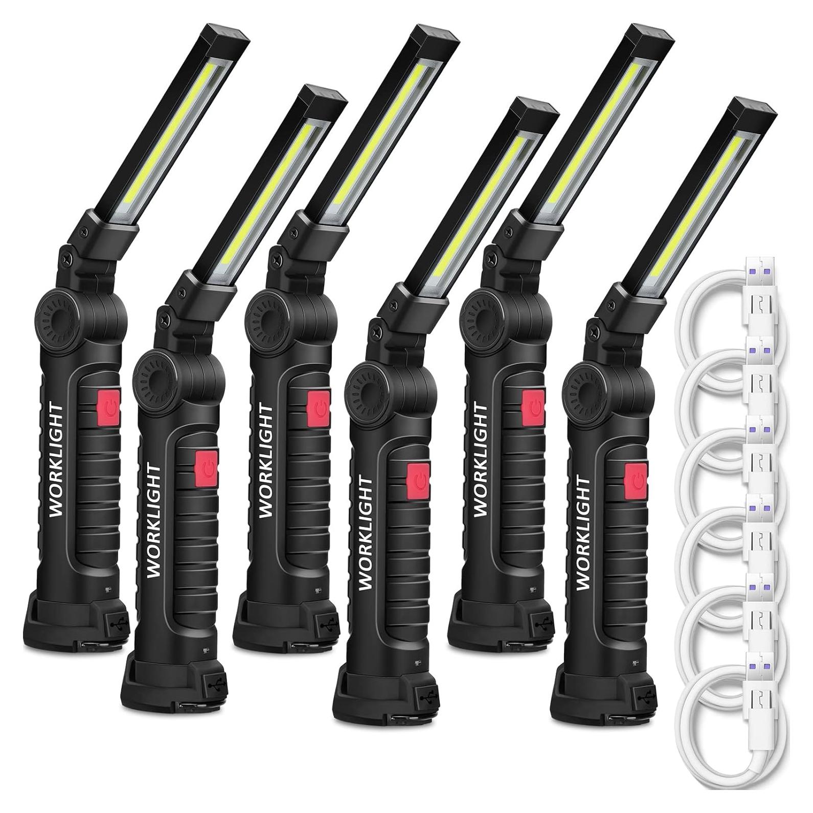 Linterna LED Recargable Mudder 6 Pcs con Base Magnética 360°