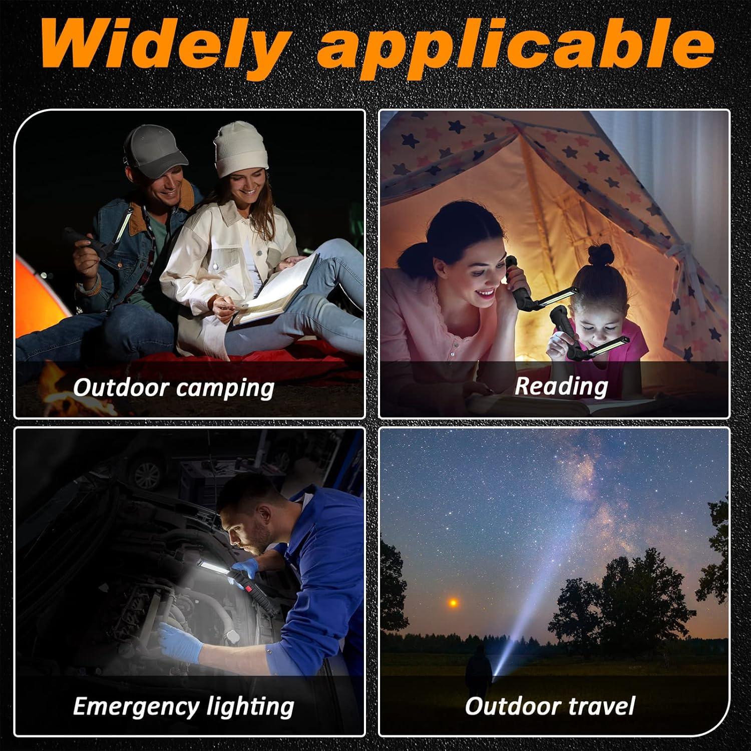 Linterna LED Recargable Mudder 6 Pcs con Base Magnética 360°