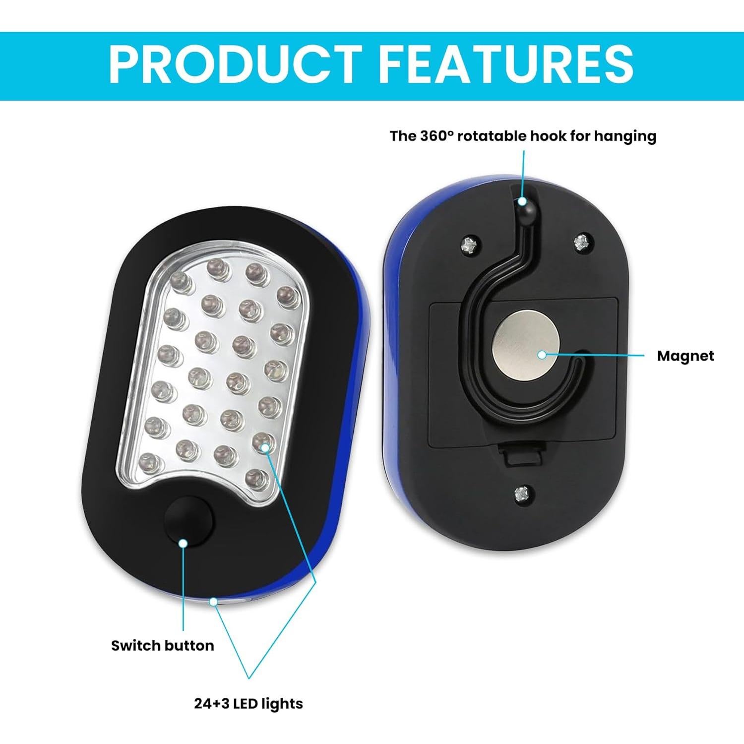 Paquete de 3 Luces de Trabajo LED AlltroLite Portátiles