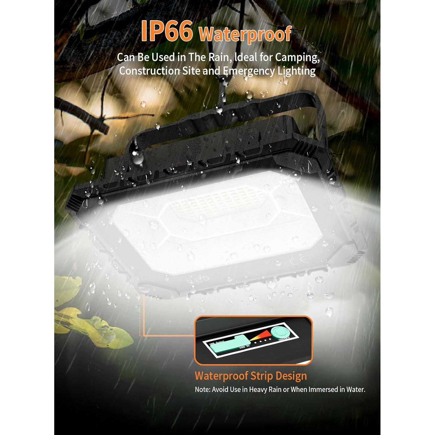 Luz de Trabajo Solar Recargable AKOFUN 200W 16000LM IP66