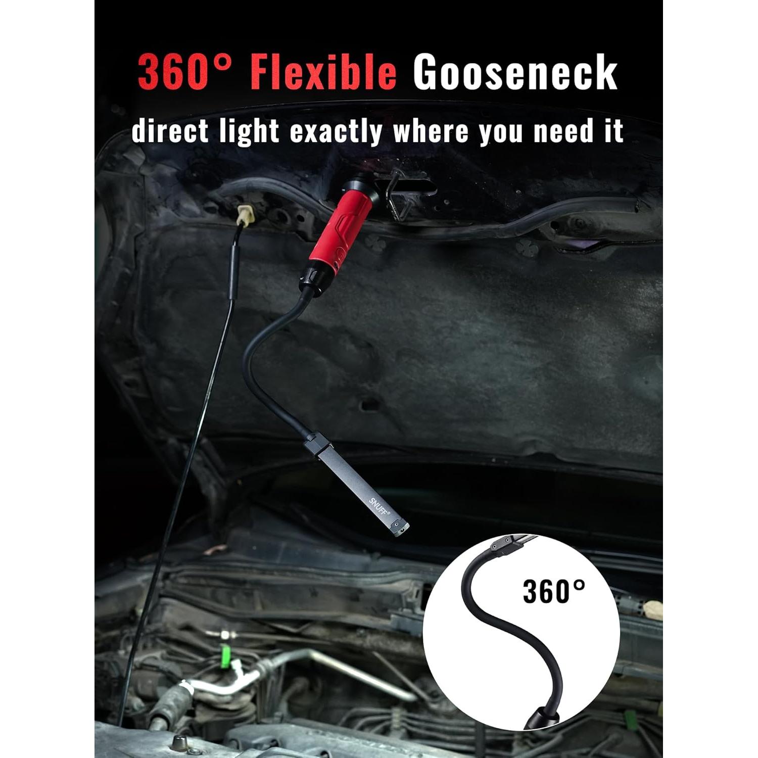 Luz de Trabajo LED Recargable SNUFF 800LM Magnética Cuello Ganso