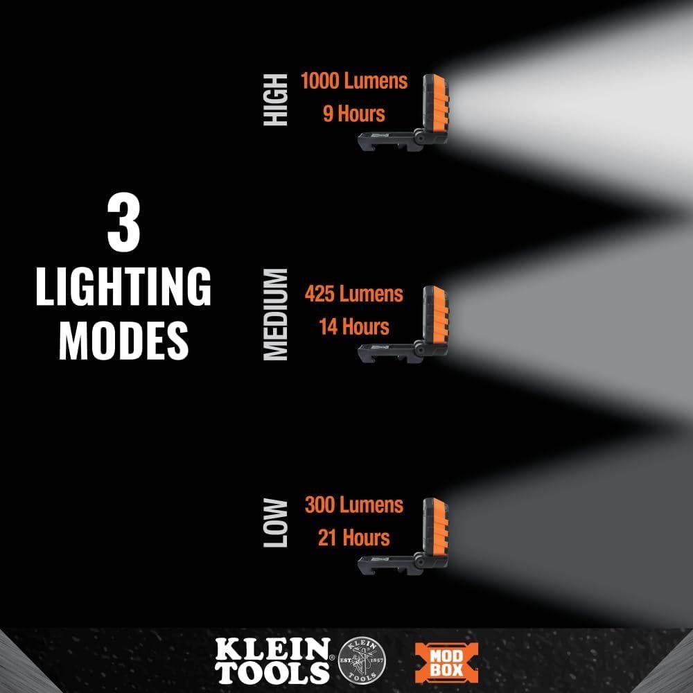 Luz de Trabajo LED Klein Tools MODbox 1000 Lúmenes Recargable