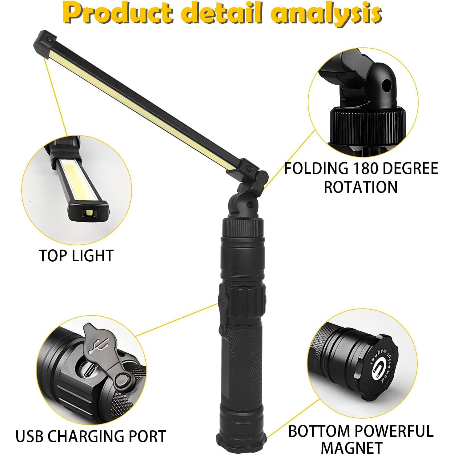 Luz de trabajo LED recargable TOMATOCAT FANMAO001 5 modos