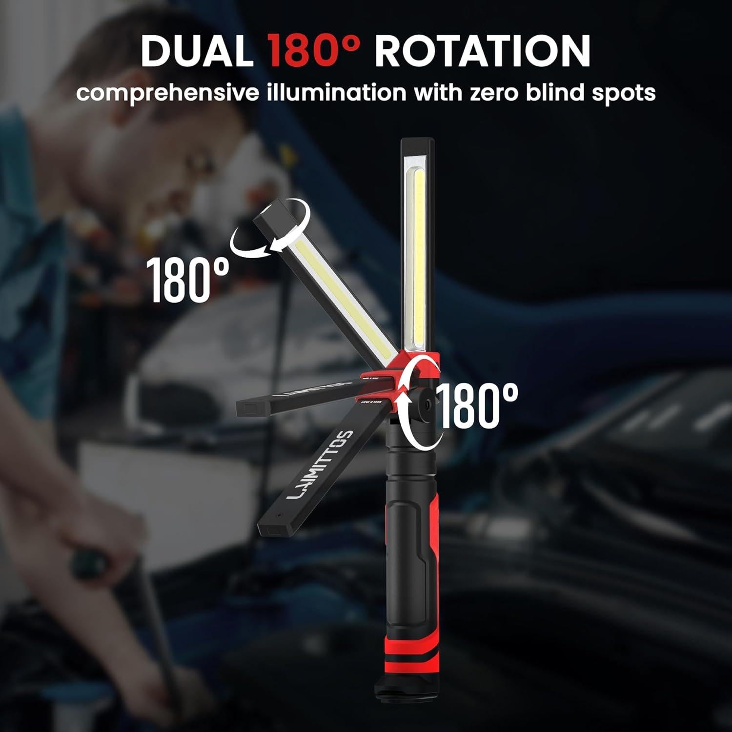 Luz de Trabajo LED Recargable LAIMITTOS 600 Lúmenes Magnética