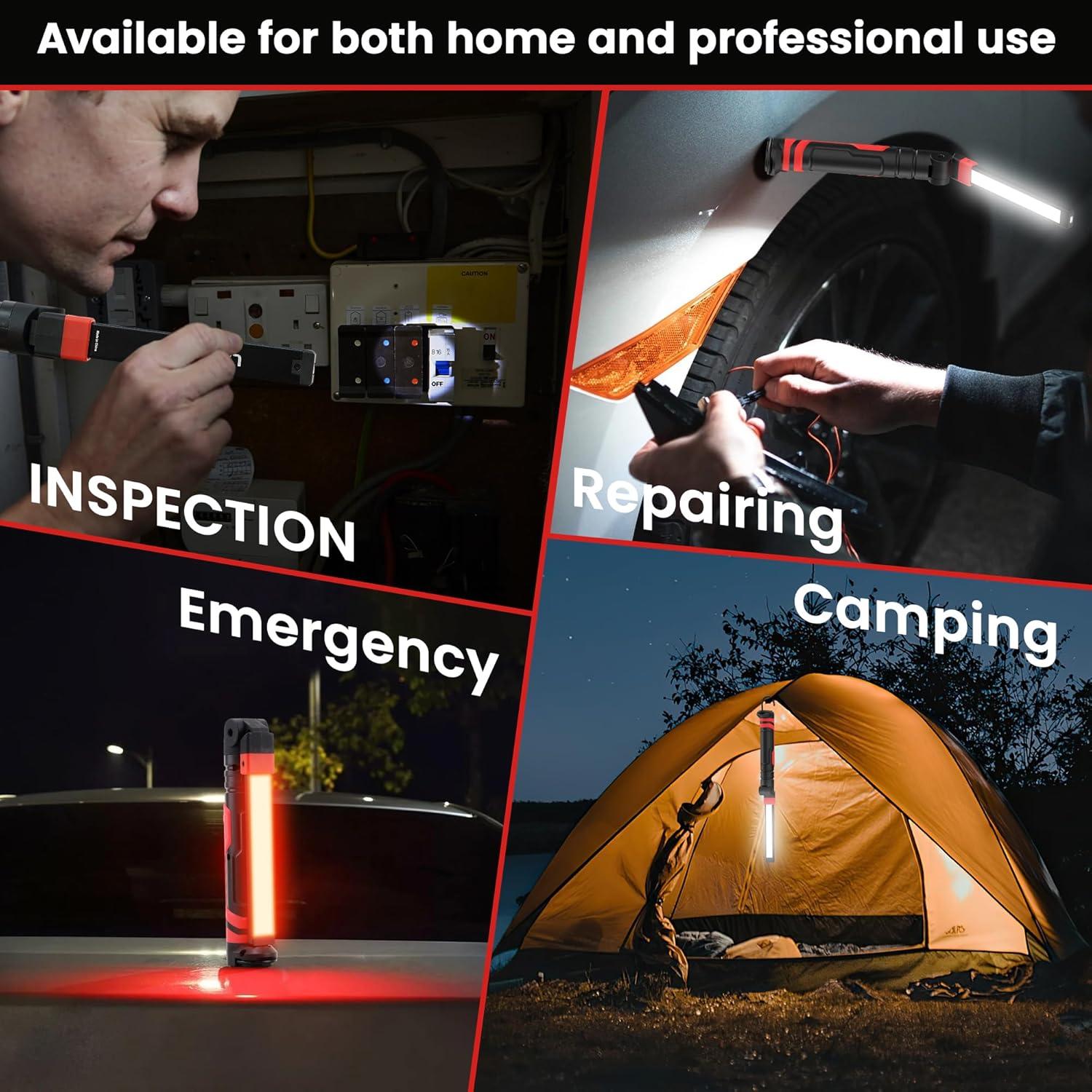 Luz de Trabajo LED Recargable LAIMITTOS 600 Lúmenes Magnética