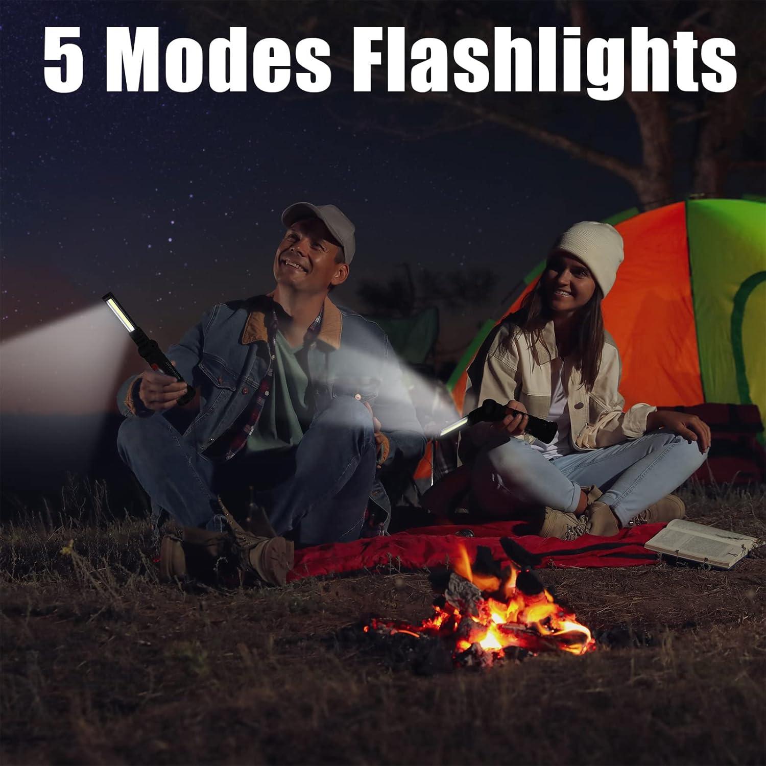 Juego de 6 Linternas LED Tuanse Recargables con Base Magnética