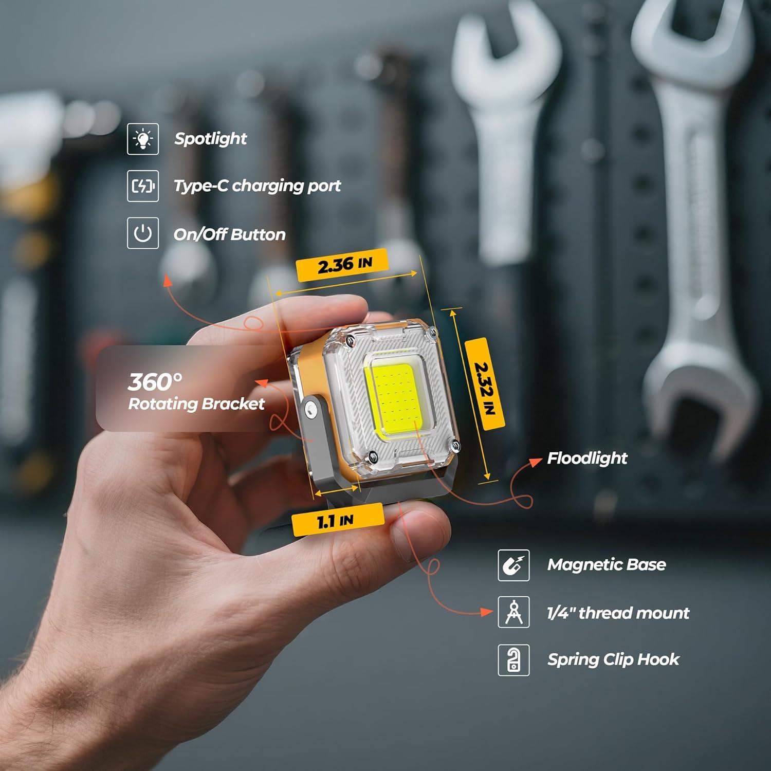 Luz de Trabajo Recargable Unibrite 1200LM Doble Cara 8 Modos