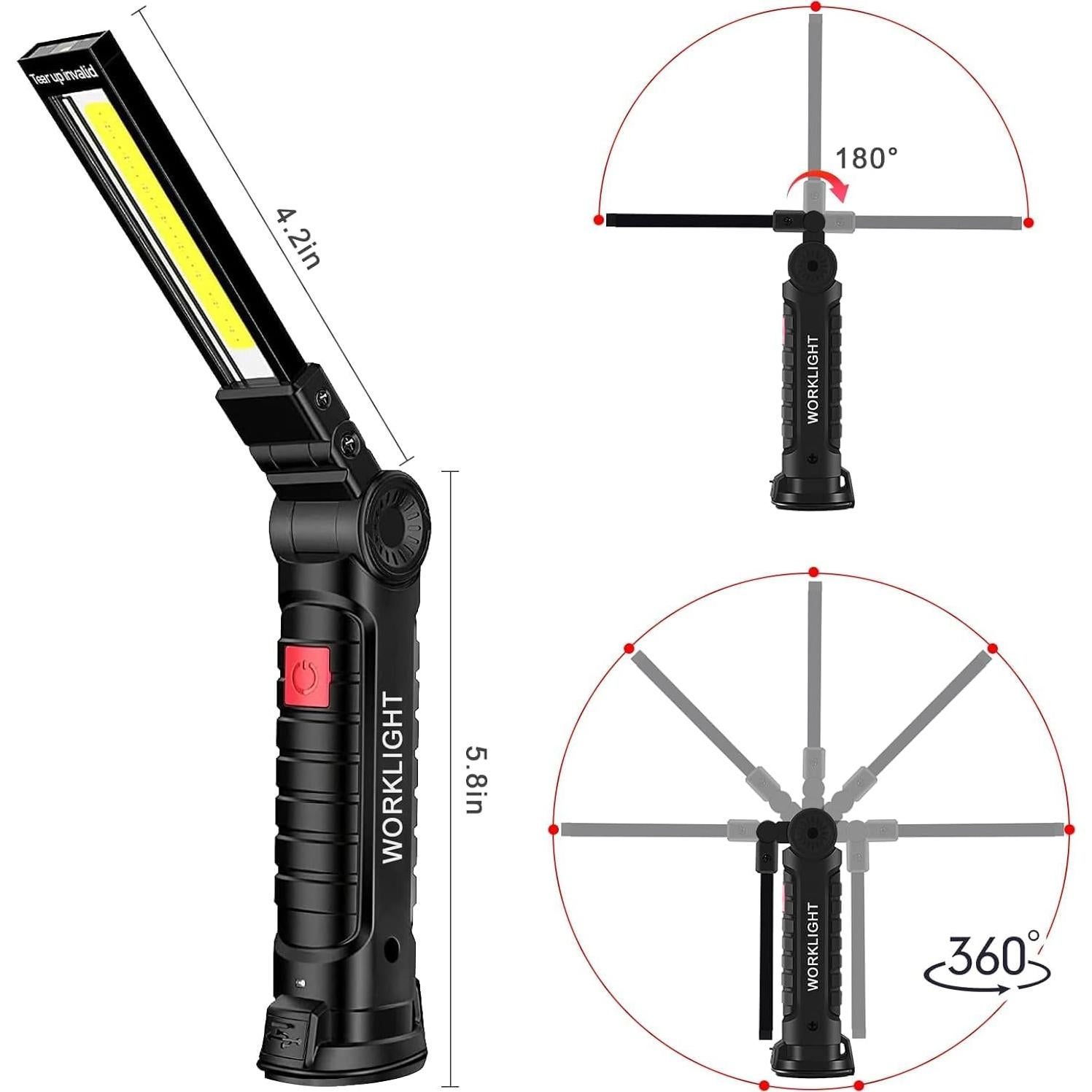 Luz de Trabajo LED Recargable UNUSROOM 3PCS 1200 Lúmenes