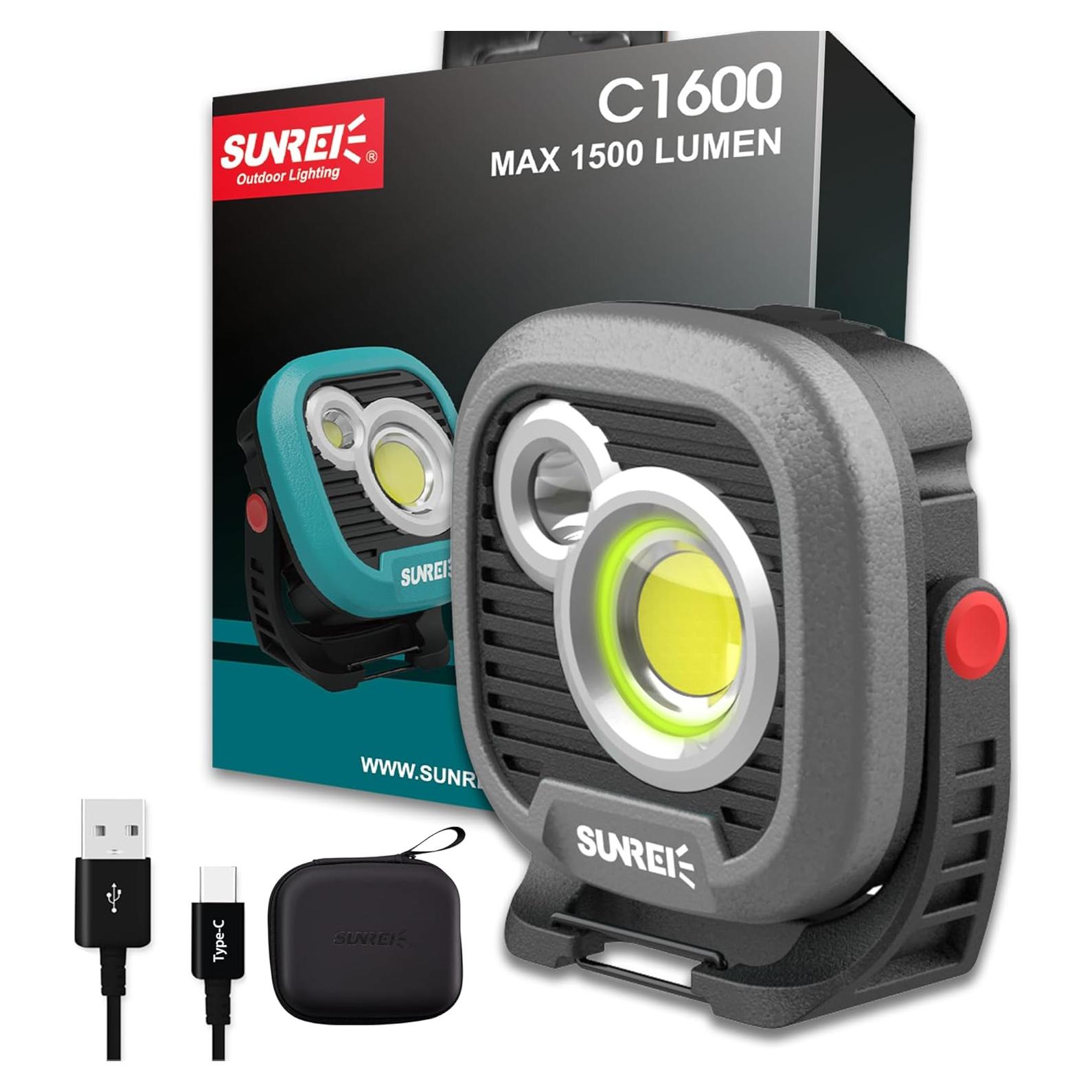 Luz de Trabajo Magnética Recargable SUNREI C1600 1500LM IPX5