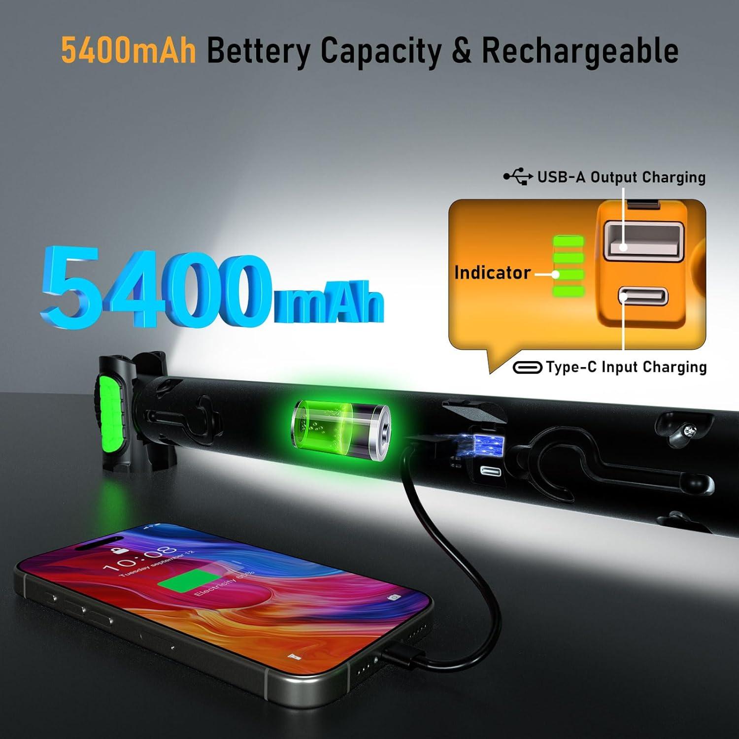 Luz de Trabajo LED LANKA 3200LM Recargable Magnética