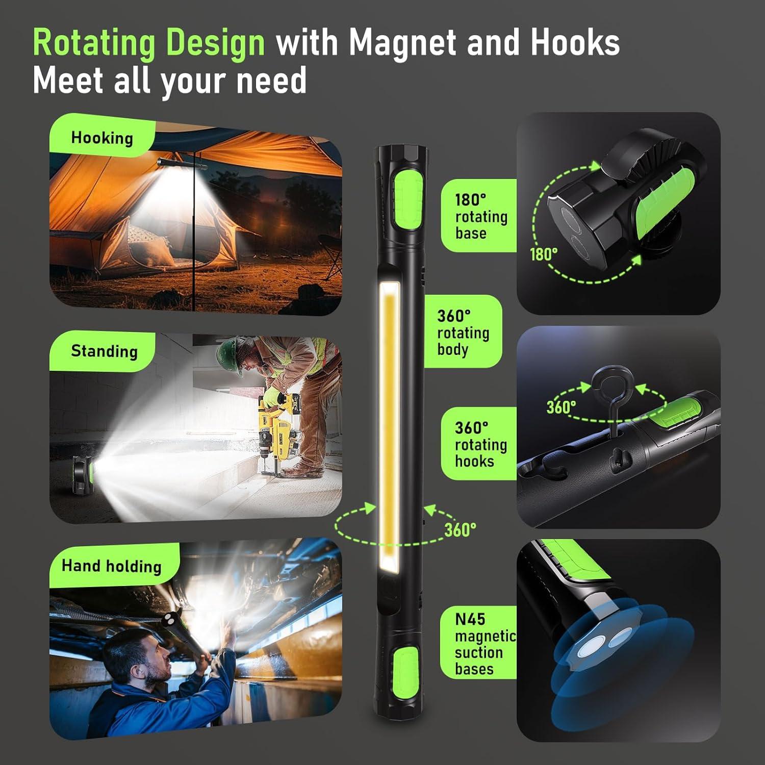 Luz de Trabajo LED LANKA 3200LM Recargable Magnética