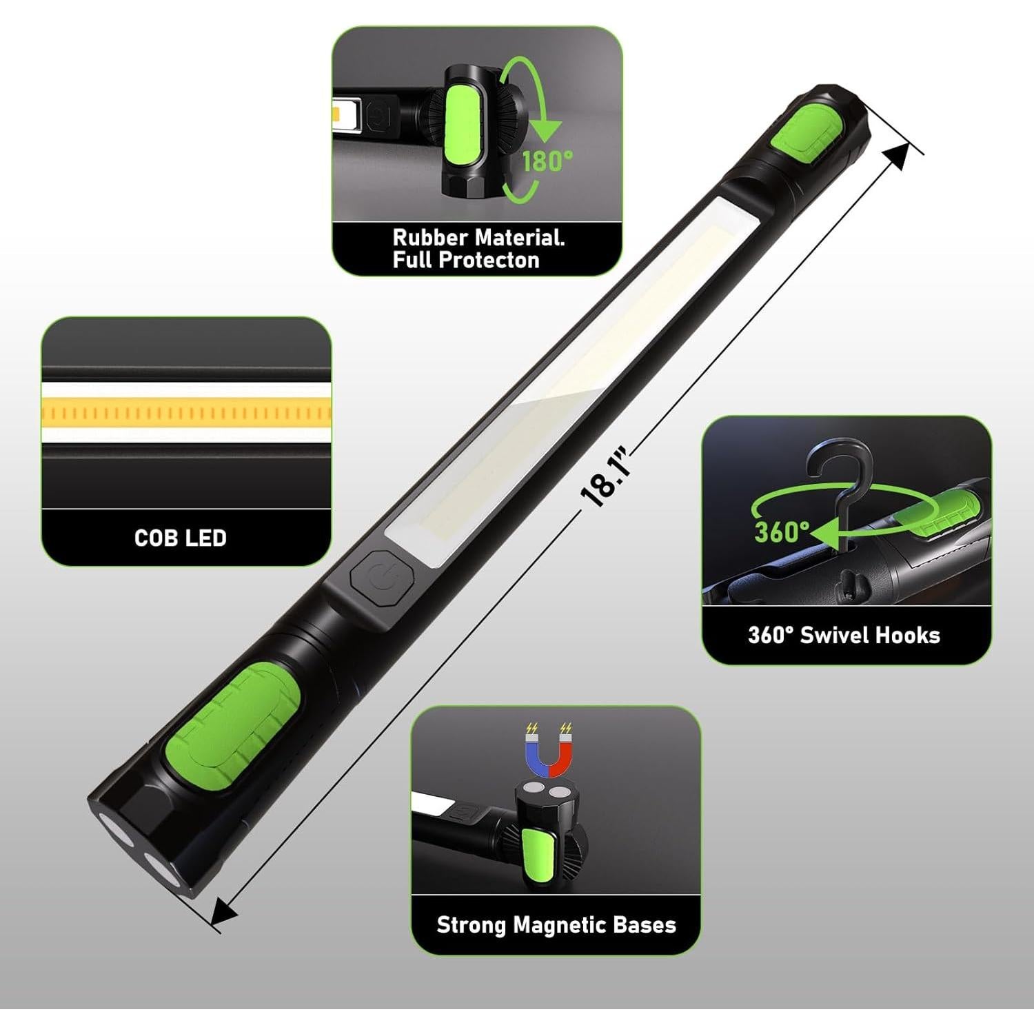 Luz de Trabajo LED LANKA 3200LM Recargable Magnética