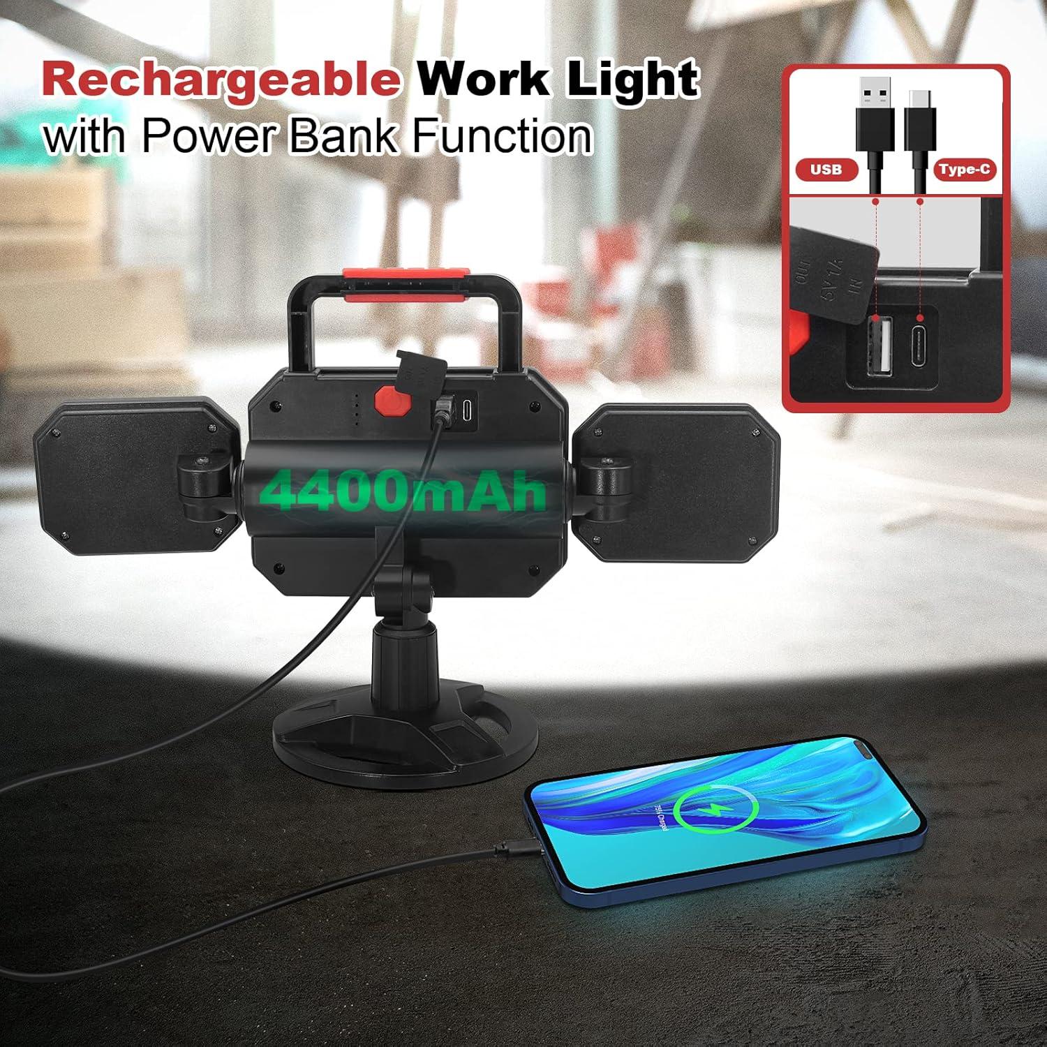 Luz de Trabajo LED Recargable SYLSTAR 25W 2700LM Impermeable