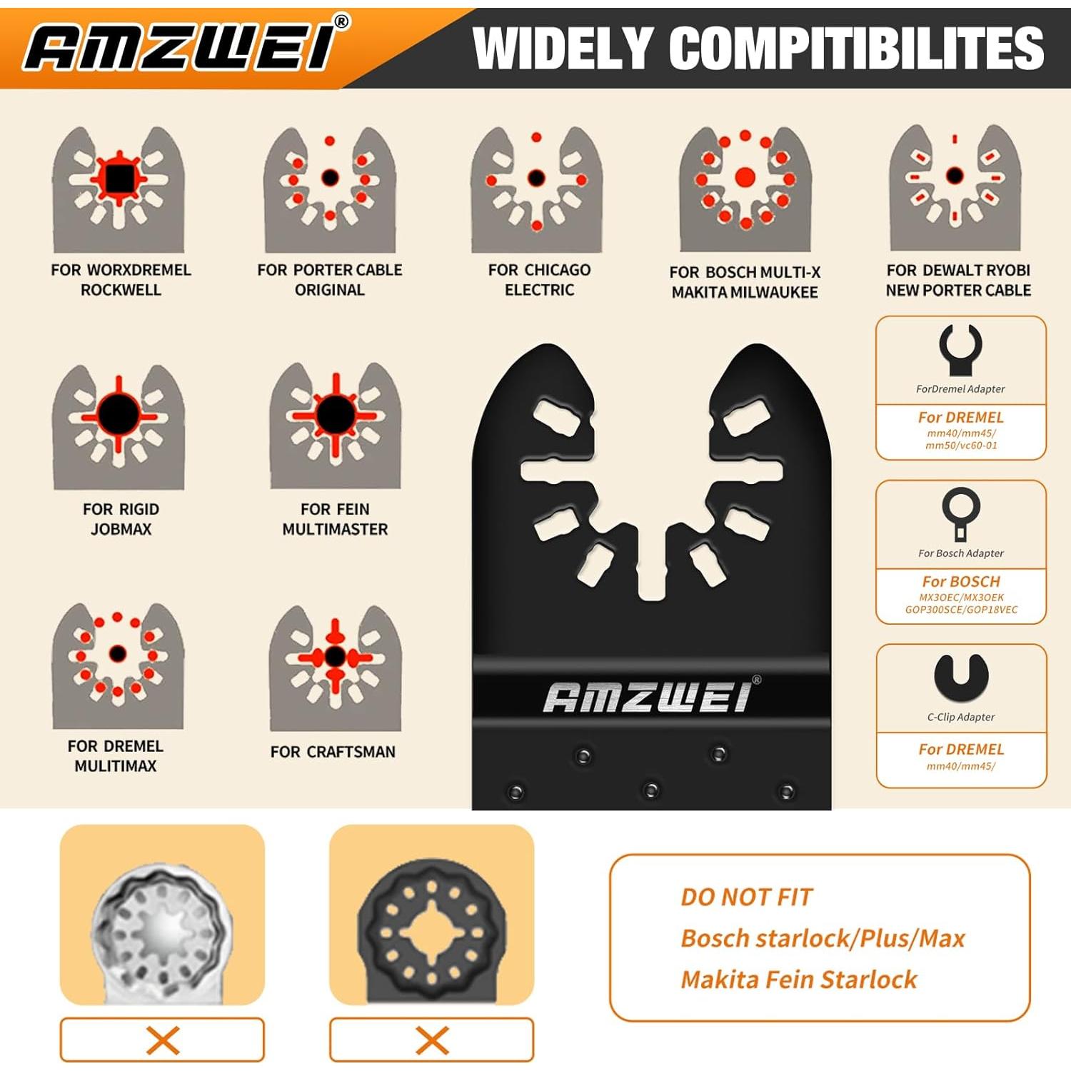 Juego de 22 Hojas de Sierra Oscilante AMZWEI para Bricolaje