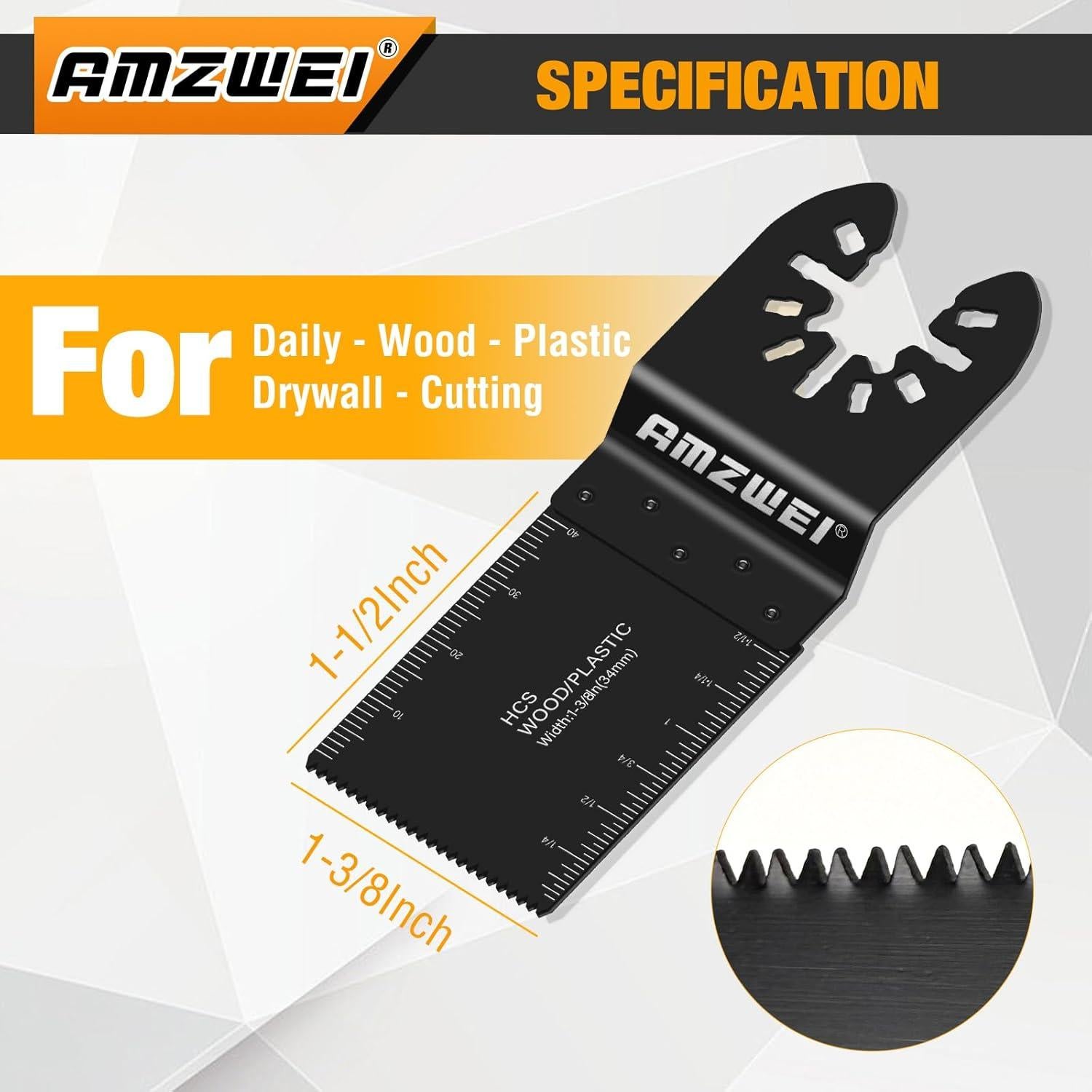 50 Cuchillas Oscilantes HCS AMZWEI para Madera y Plástico