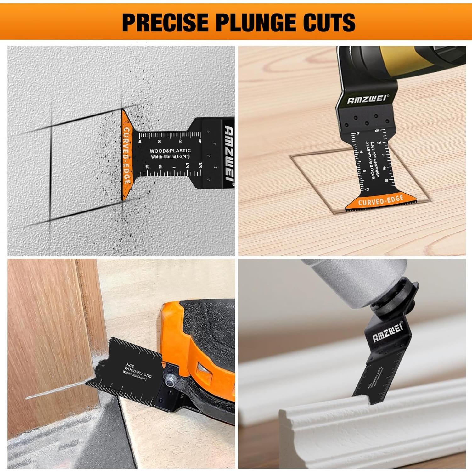 50 Cuchillas Oscilantes HCS AMZWEI para Madera y Plástico