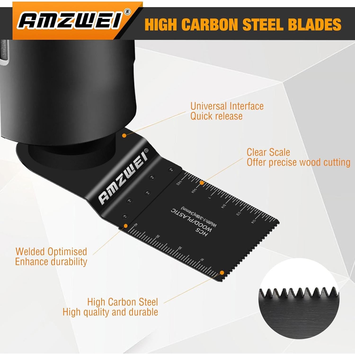 50 Cuchillas Oscilantes HCS AMZWEI para Madera y Plástico