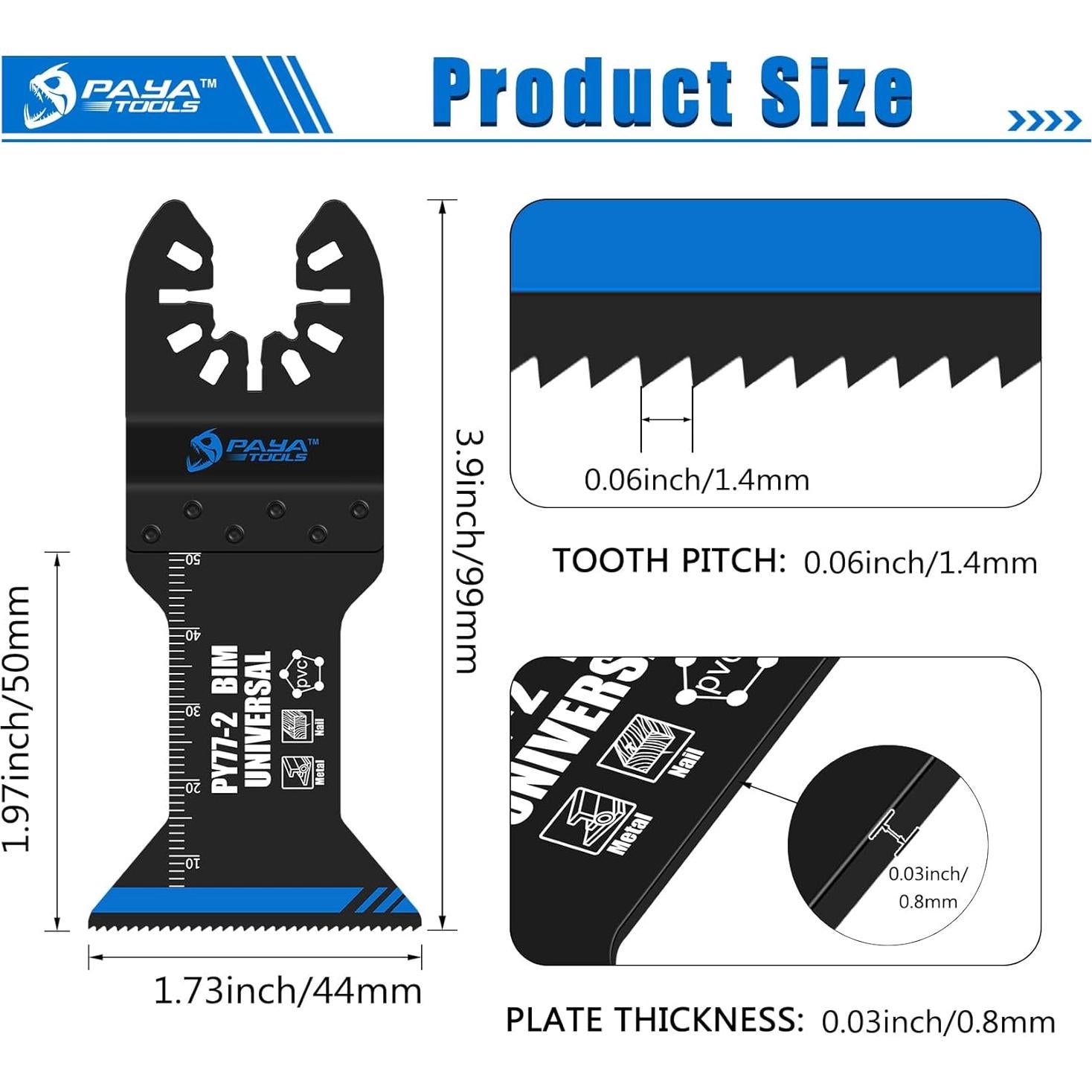 Hoja de sierra oscilante bi-metal Payara 3 unidades 44mm