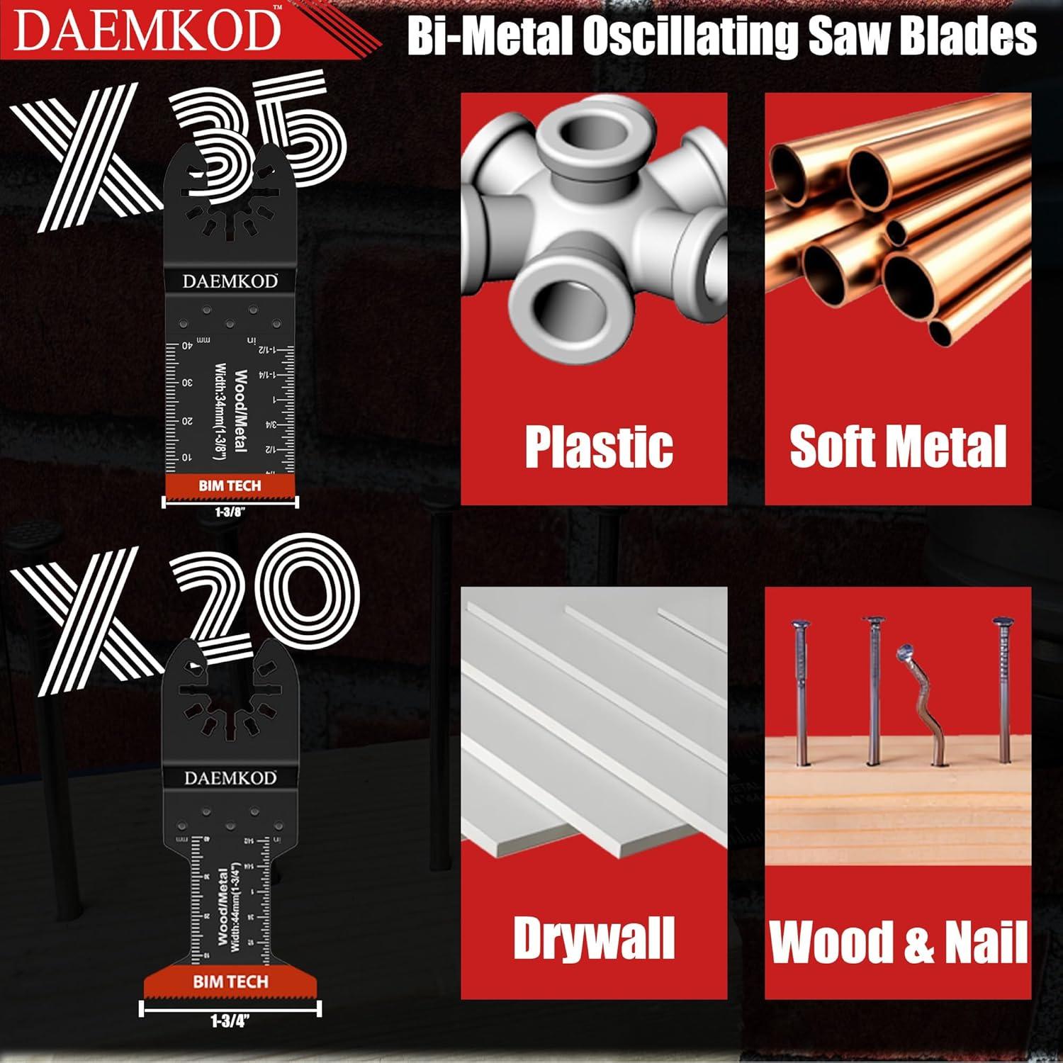 55 Cuchillas de Sierra Bi-Metal DAEMKOD 34MM y 44MM