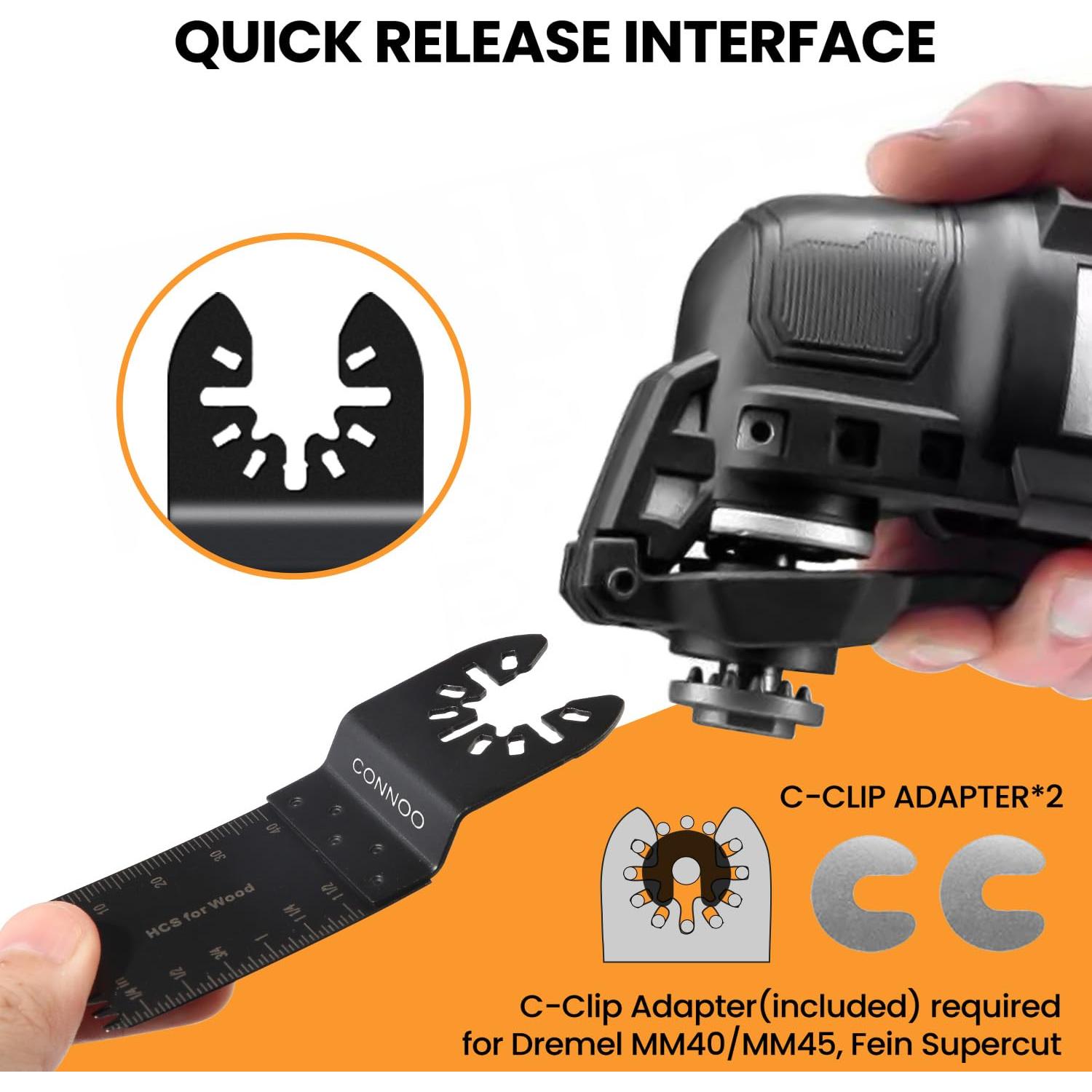 Kit de Cuchillas Oscilantes CONNOO 120 Piezas para Madera y Metal