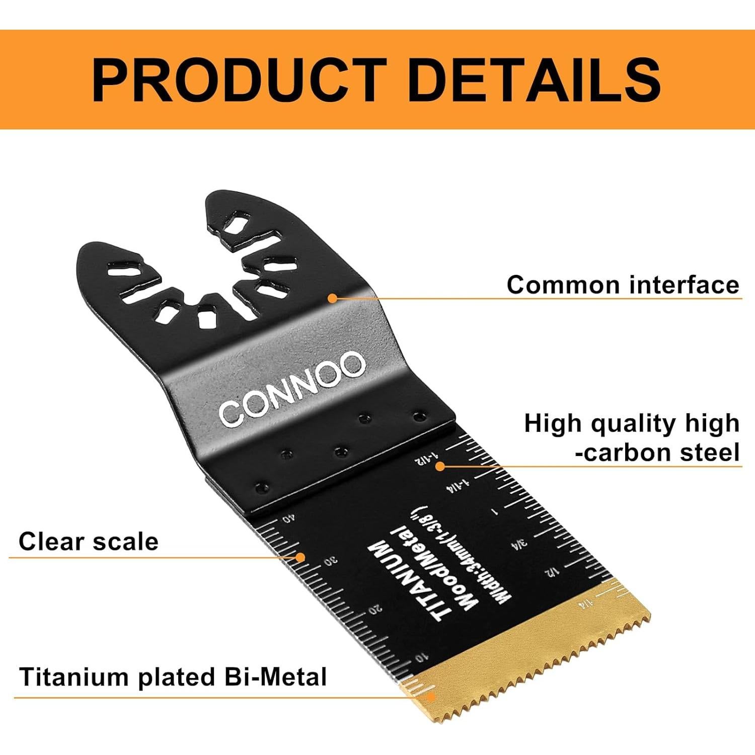 Kit de Cuchillas Oscilantes CONNOO 120 Piezas para Madera y Metal