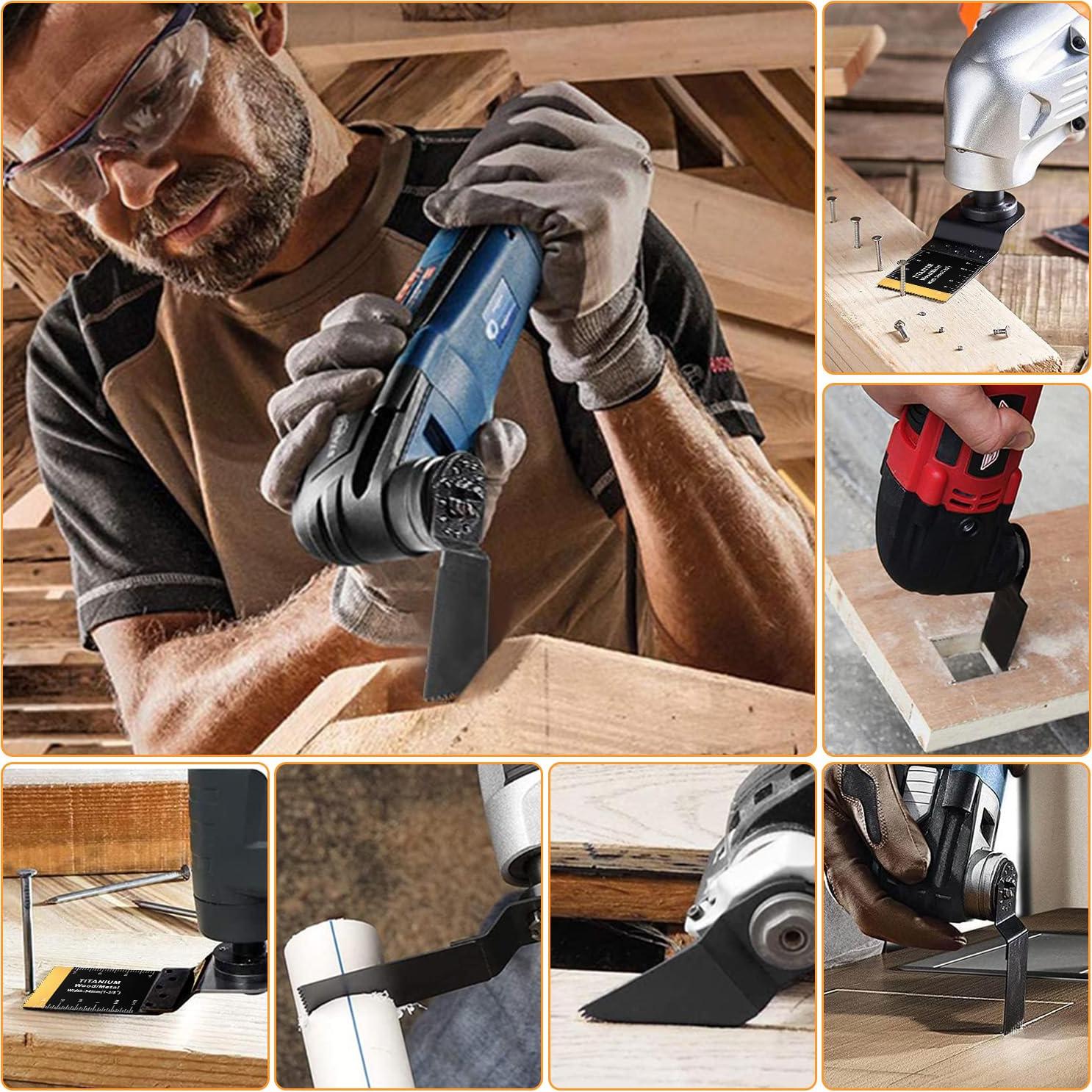 Kit de Cuchillas Oscilantes CONNOO 120 Piezas para Madera y Metal