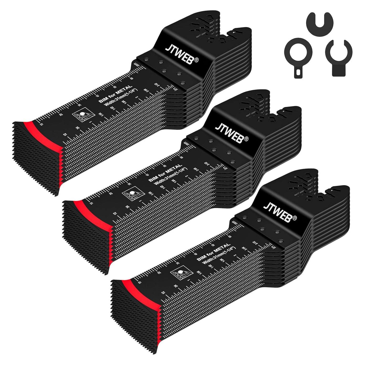 Cuchillas de sierra oscilante JTWEB 30PCS bi-metal con caja