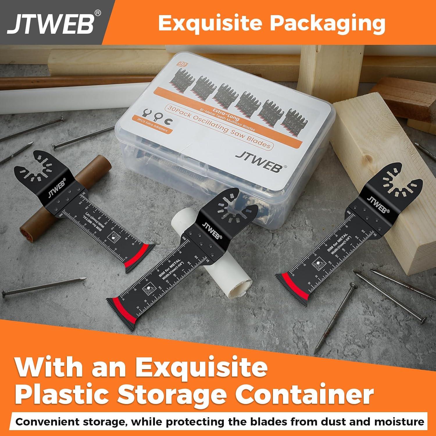 Cuchillas de sierra oscilante JTWEB 30PCS bi-metal con caja