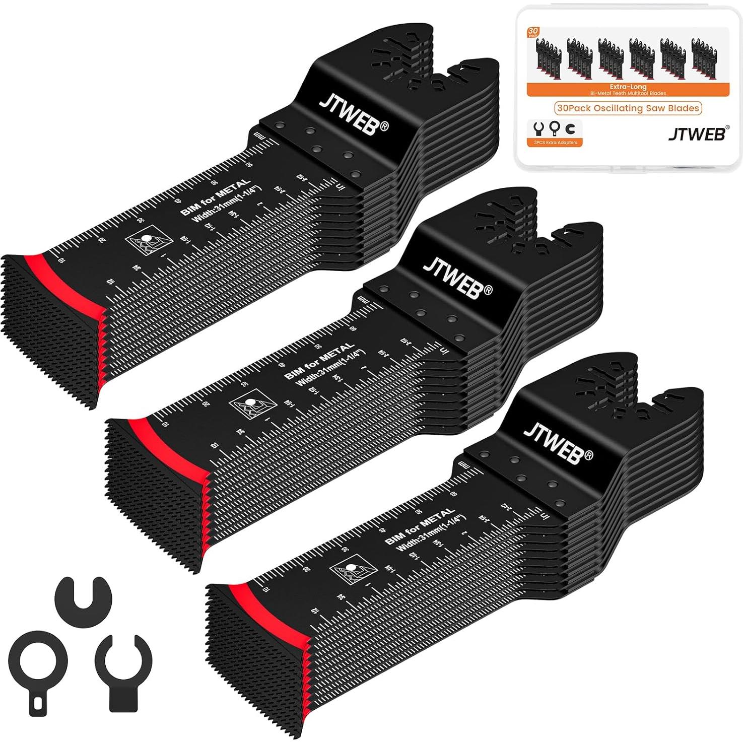 Cuchillas de sierra oscilante JTWEB 30PCS bi-metal con caja