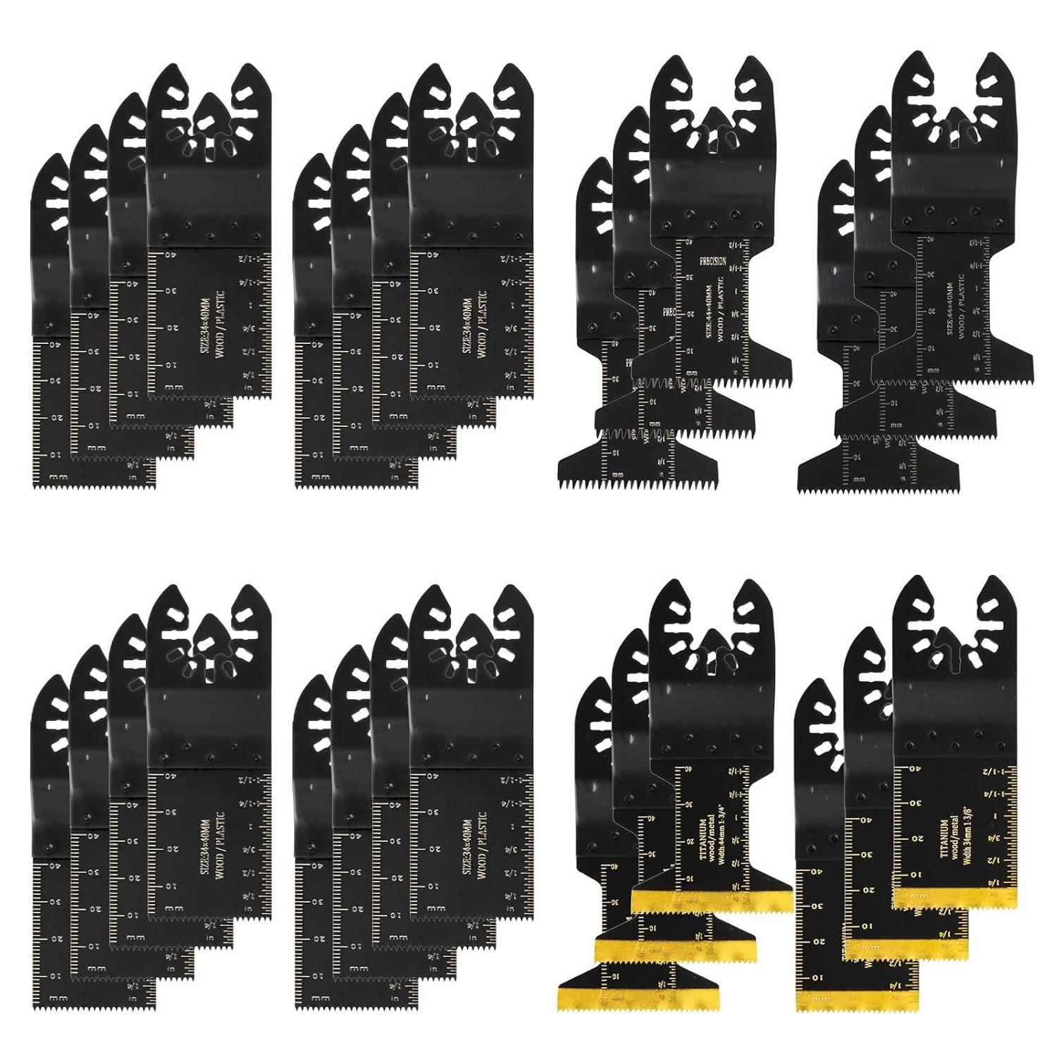 Kit de 28 Hojas de Sierra Oscilante Titanio NKF para Madera y Metal