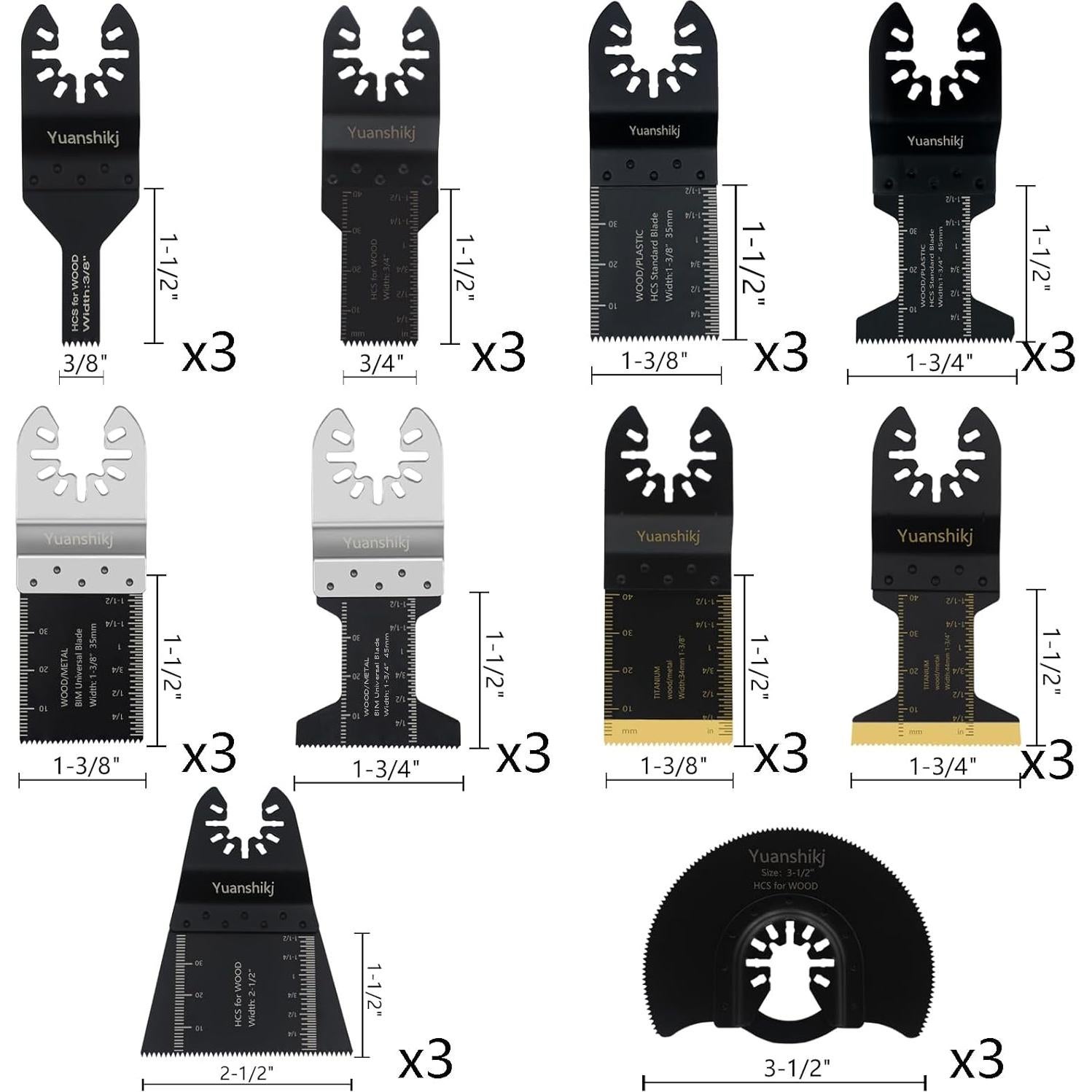 30 Cuchillas de Sierra Universales Yuanshikj para Metal y Madera