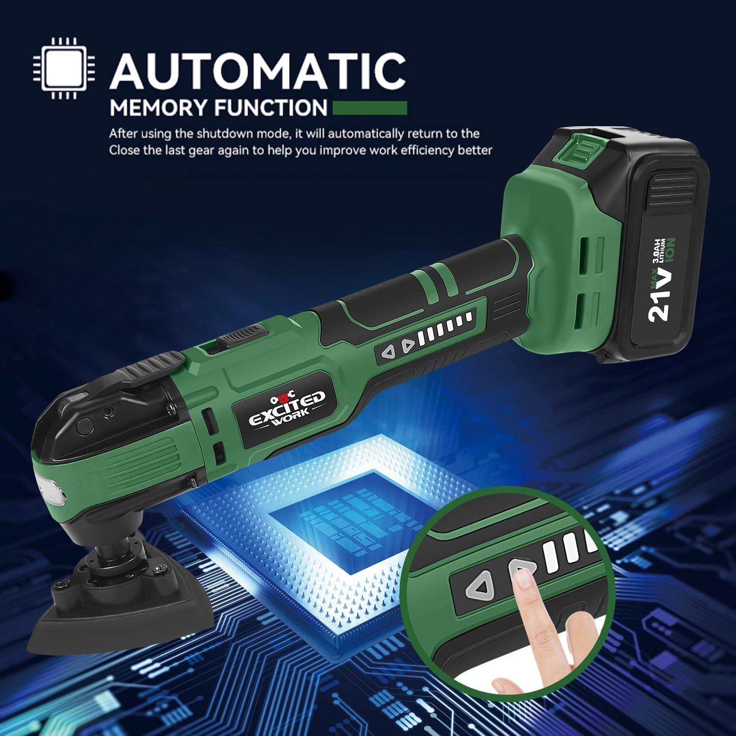 Multiherramienta Oscilante Inalámbrica 21V LAZYLAND con 6 Velocidades