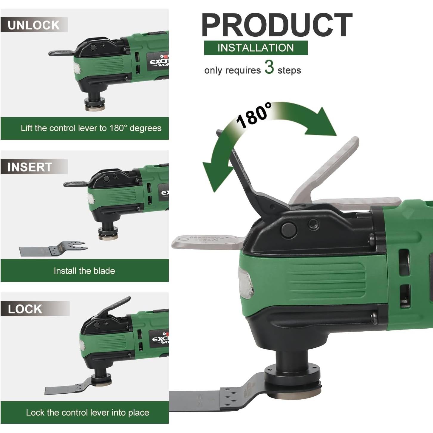 Multiherramienta Oscilante Inalámbrica 21V LAZYLAND con 6 Velocidades