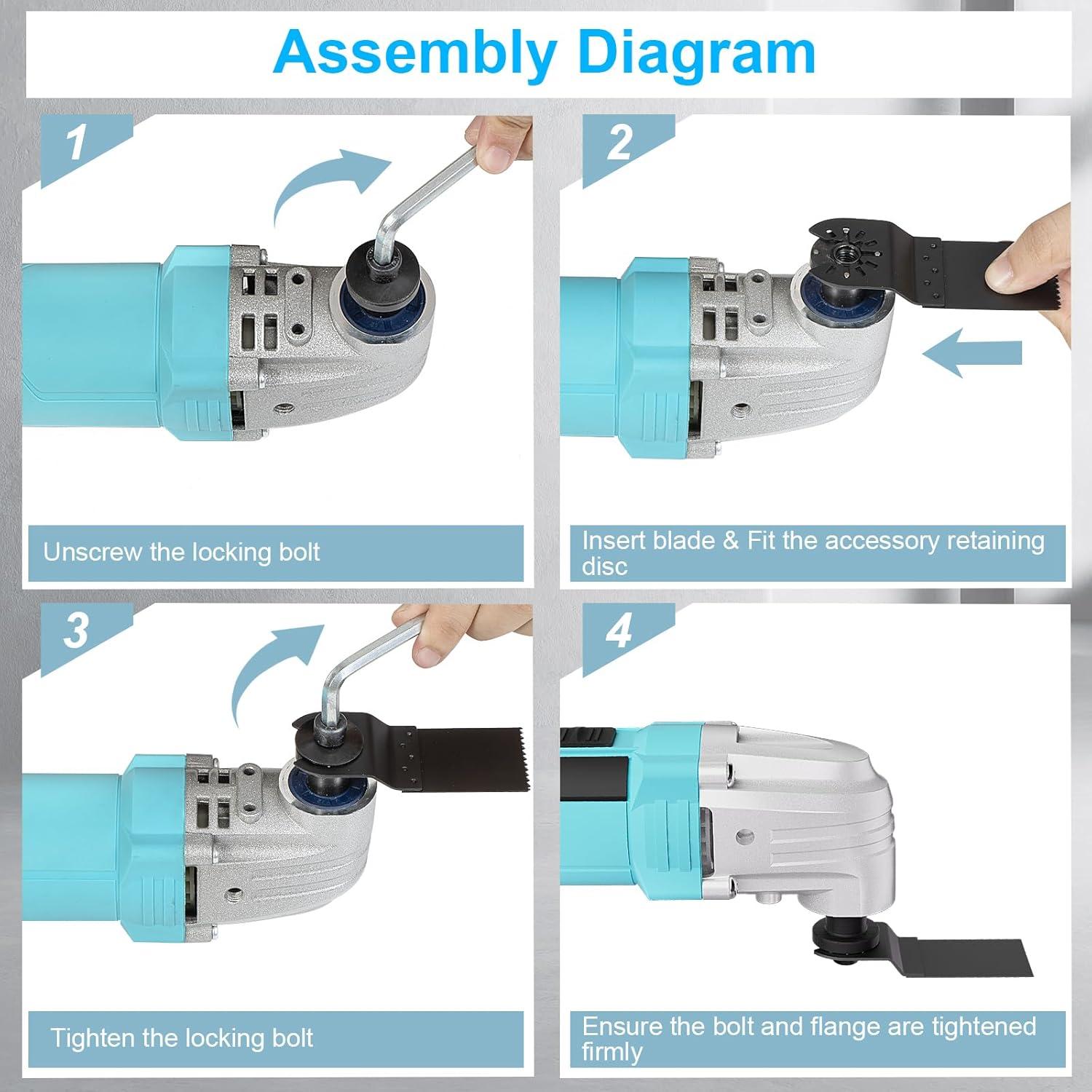 Herramienta Oscilante PHIRAH 2.5A 22000 OPM 17 Accesorios