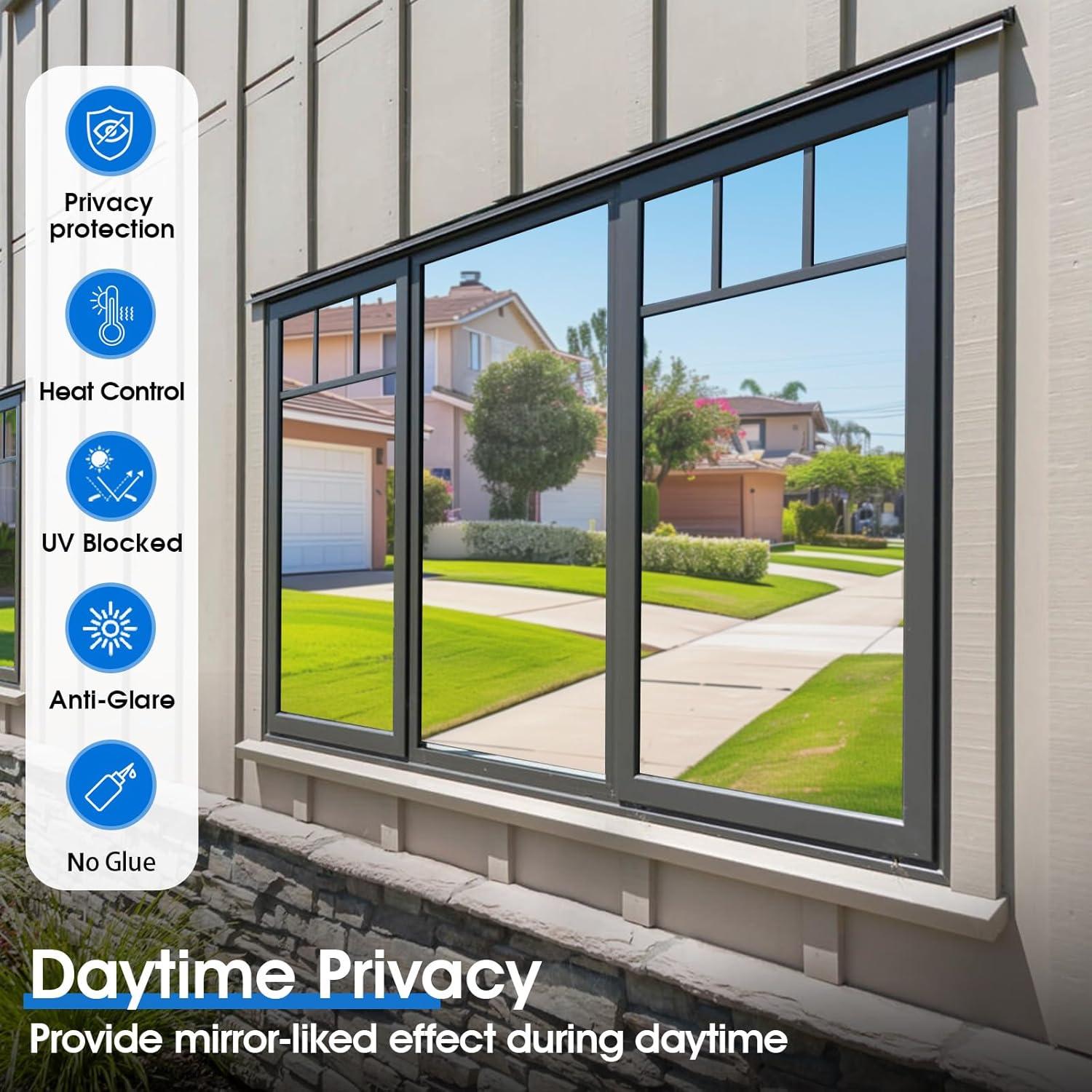 Película de Privacidad Coavas 44.5x200 cm Anti UV Cling Estático