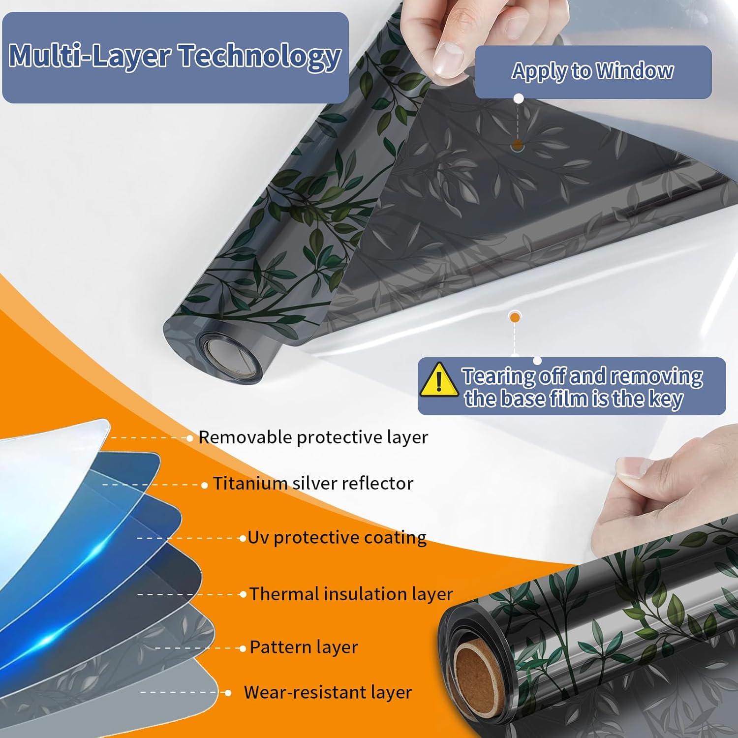 Película de Privacidad para Ventanas COUNTEWOL 44.5x200cm