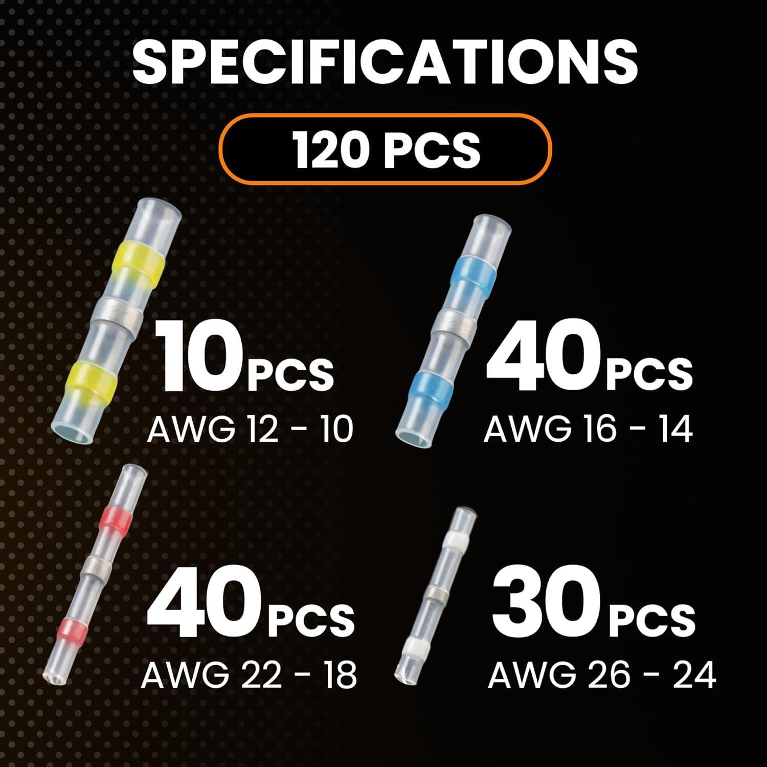 Kit 120 Conectores Termocontraíbles MADCATZ con Soldadura