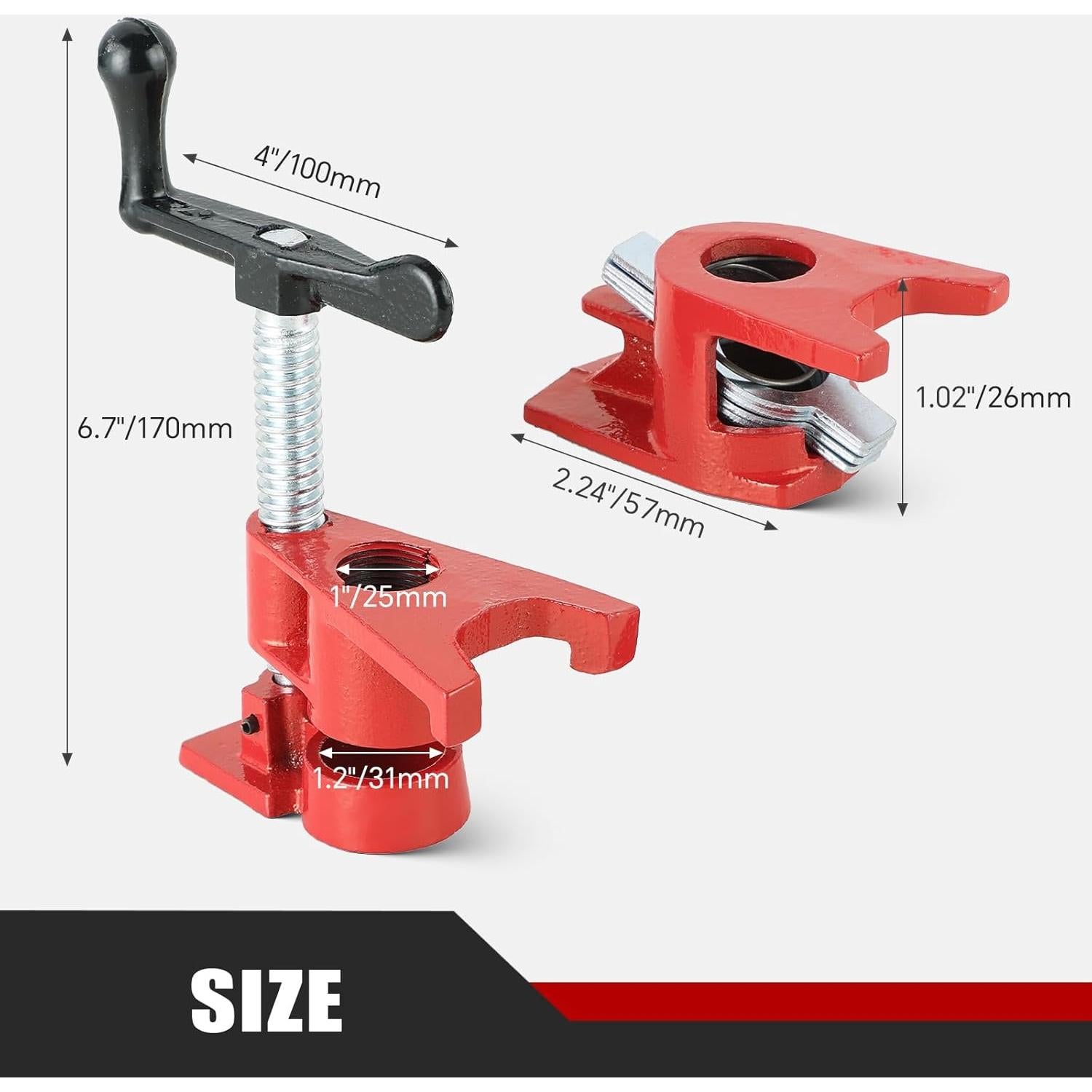 Juego de Abrazaderas de Tubo ATPEAM 4 Piezas 19 mm Hierro Fundido